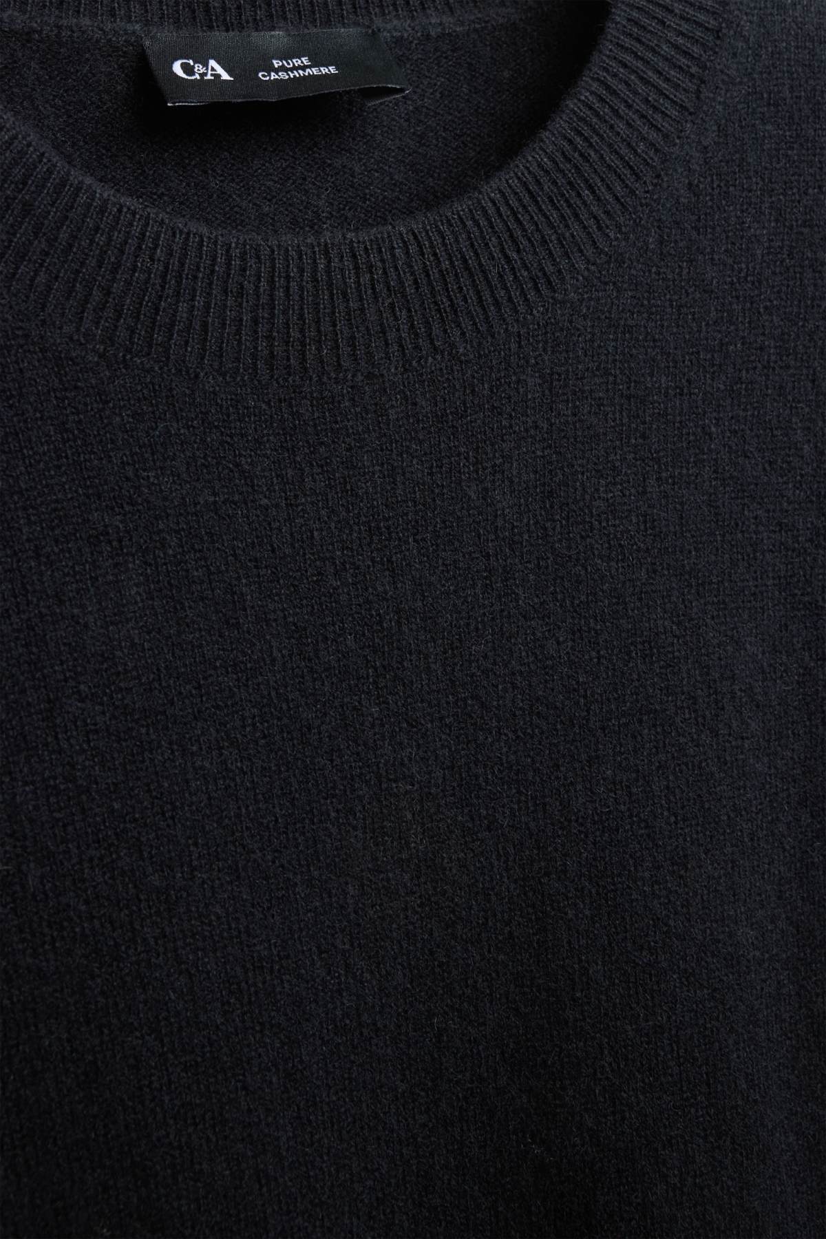 Cashmere jumper - short sleeve - black