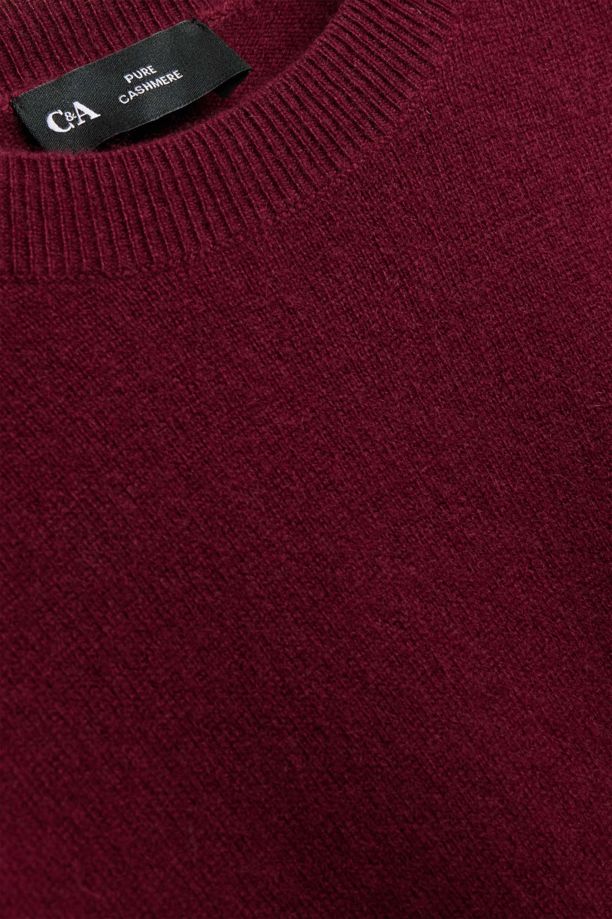 Cashmere jumper - short sleeve - bordeaux