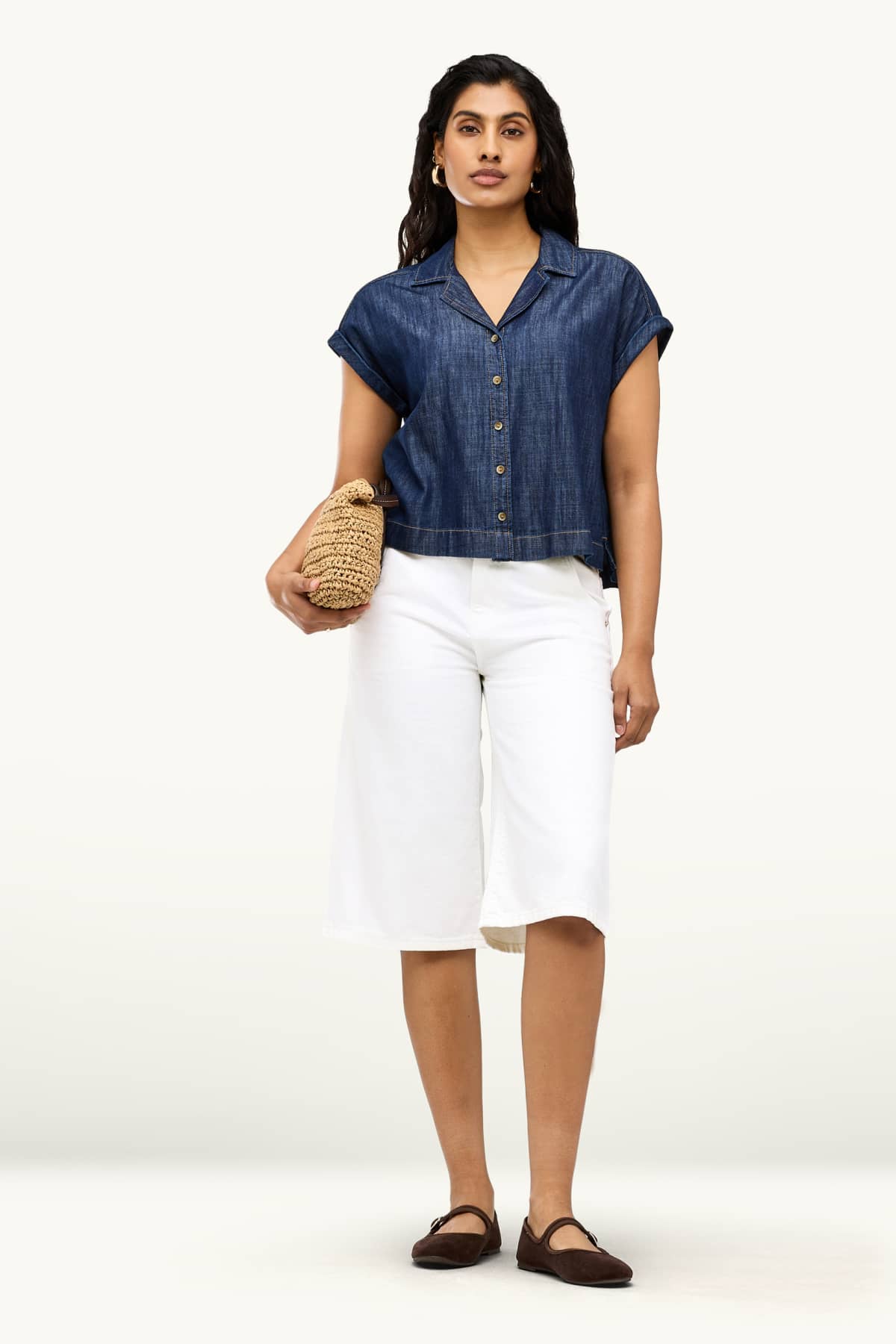 Jorts - high waist - white