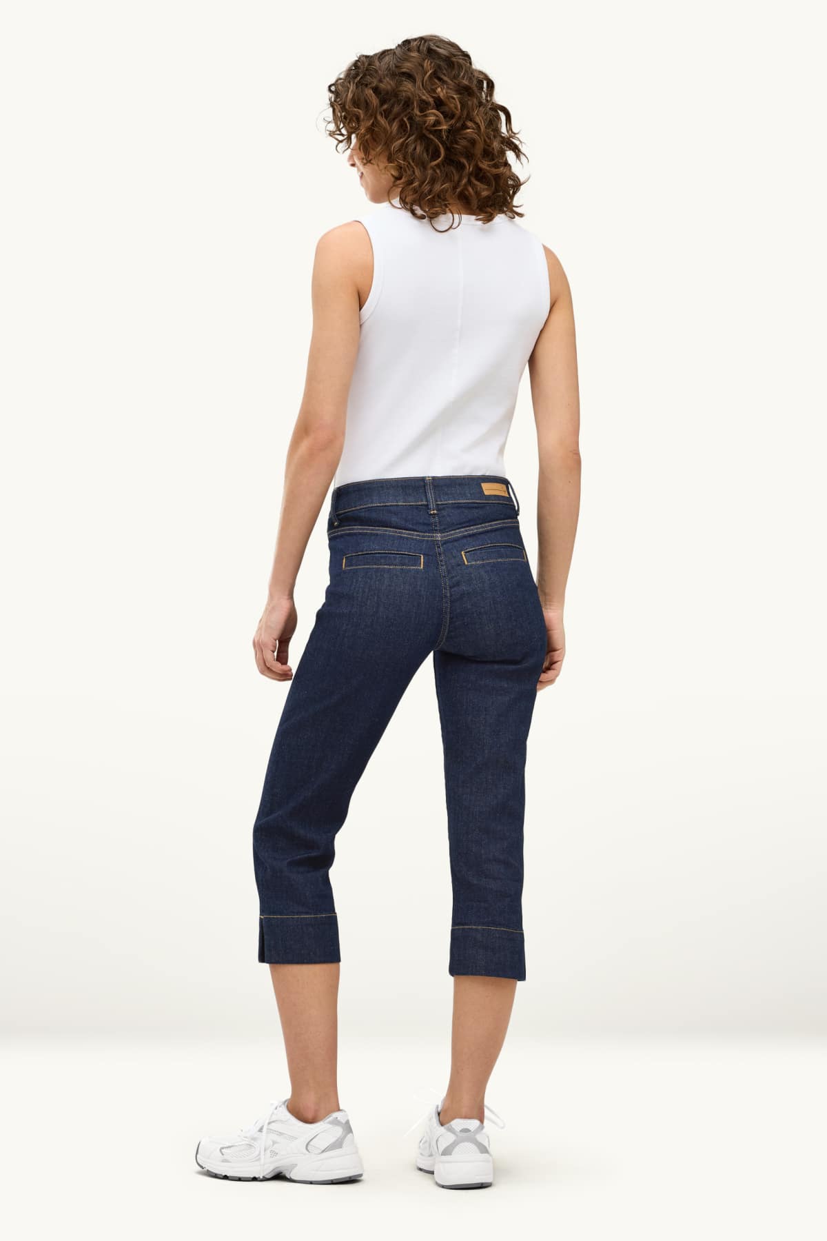 Capri jeans - mid-rise waist - slim fit - LYCRA® - denim-dark blue