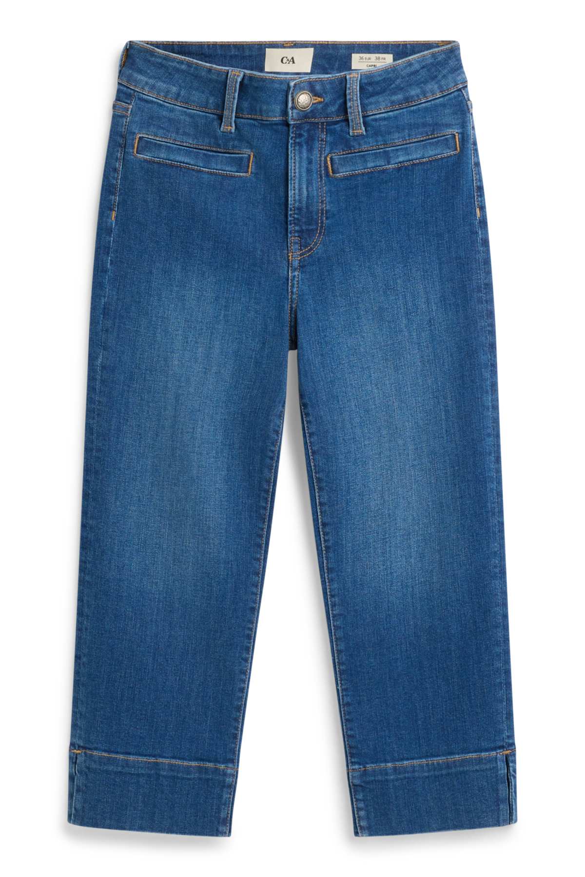 Capri jeans - mid-rise waist - slim fit - LYCRA® - blue denim