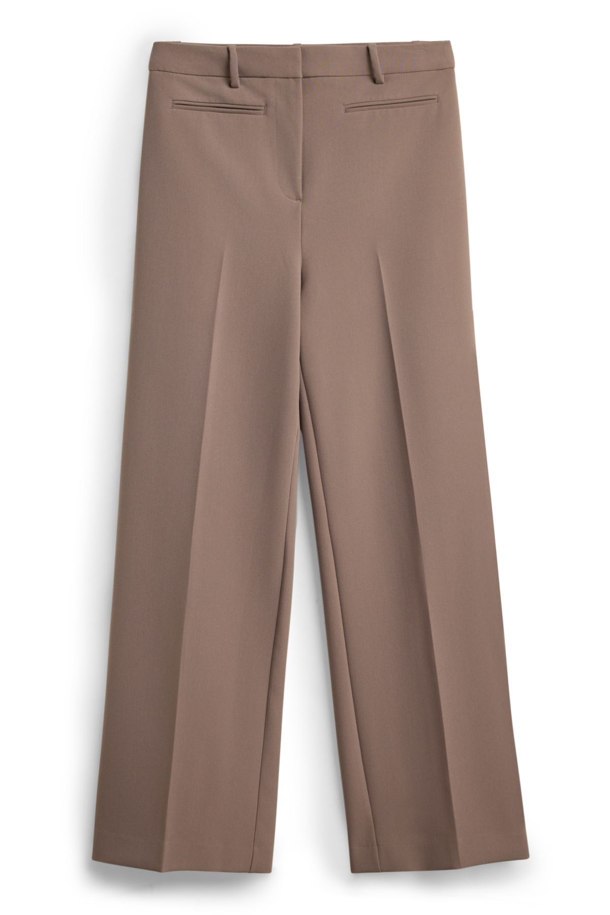 Cloth trousers - high waist - wide leg - taupe