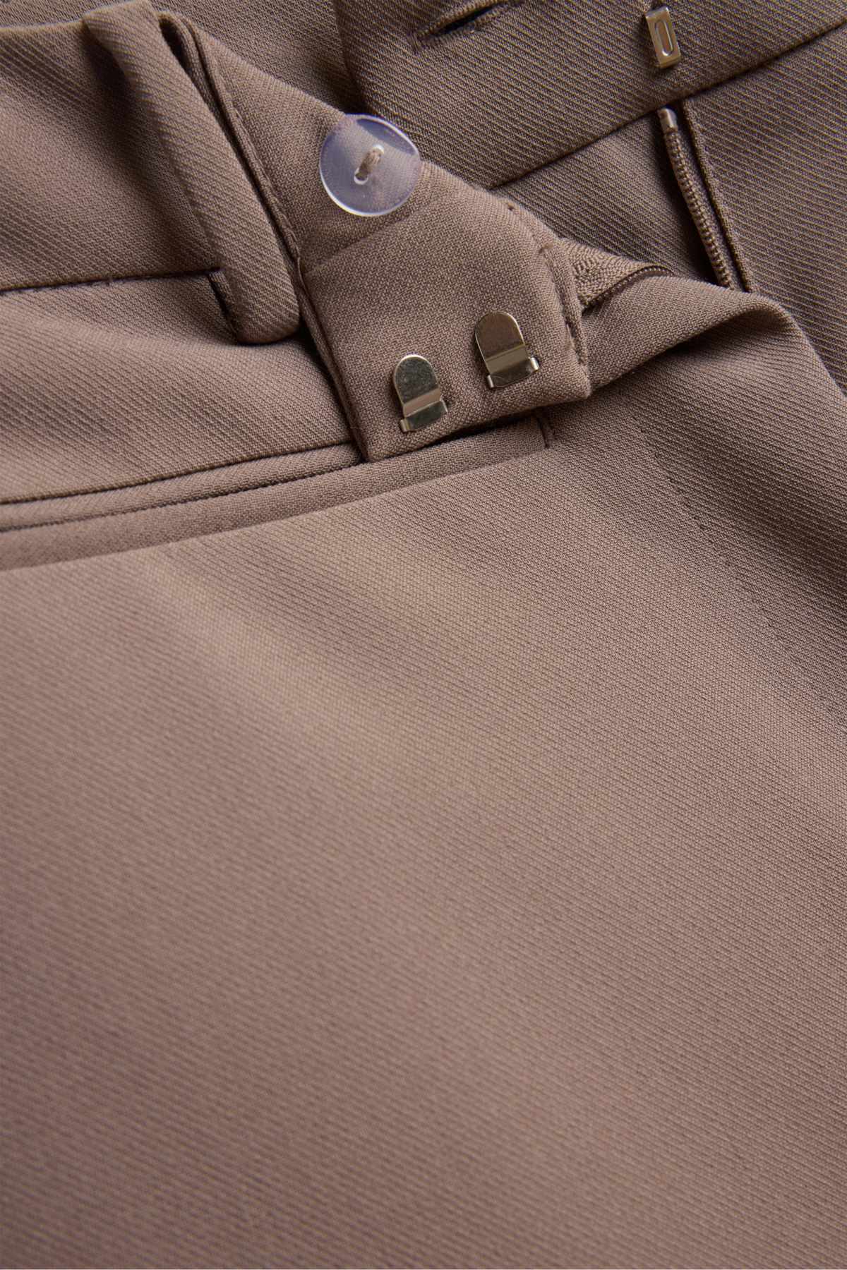 Cloth trousers - high waist - wide leg - taupe