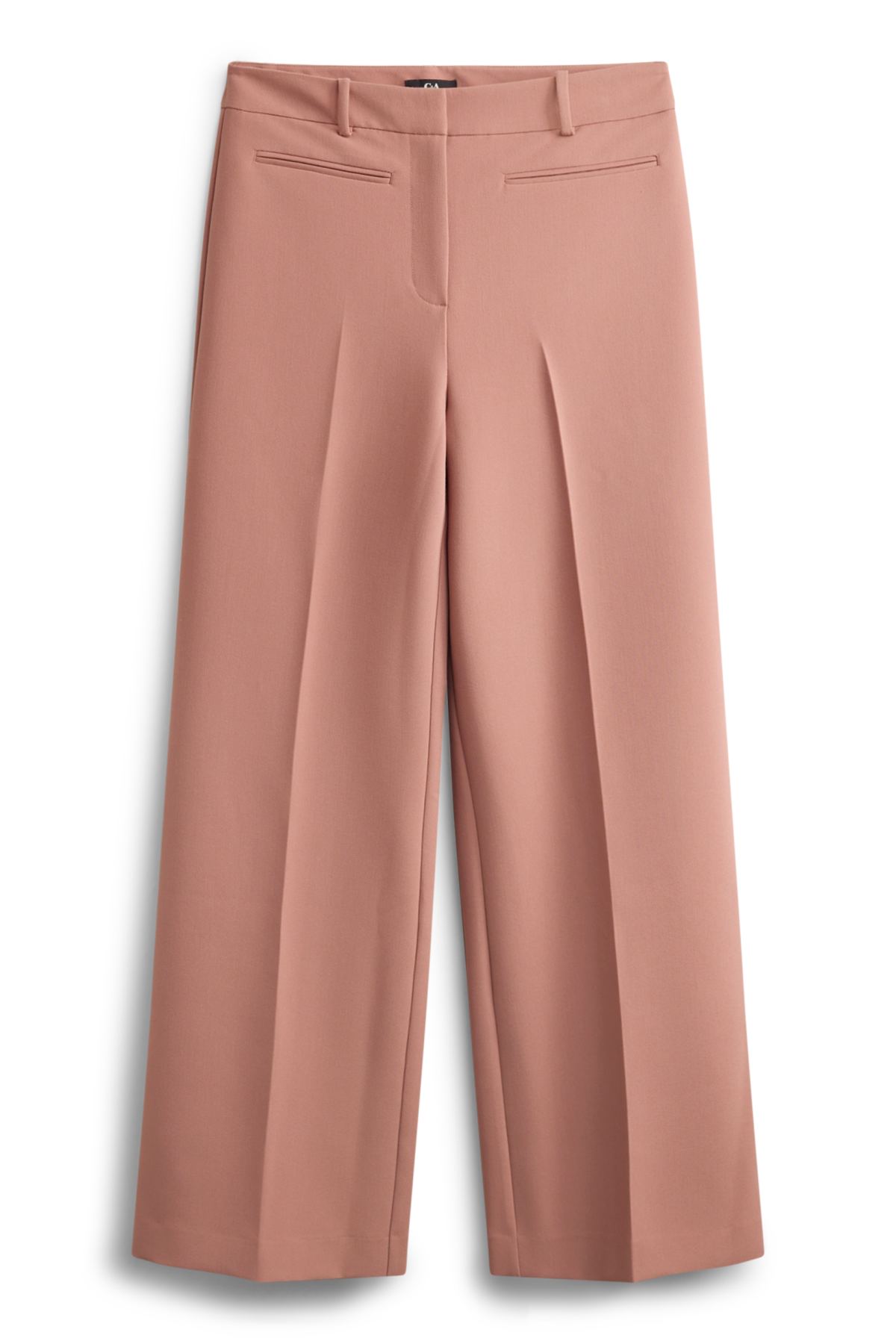 Cloth trousers - high waist - wide leg - rose