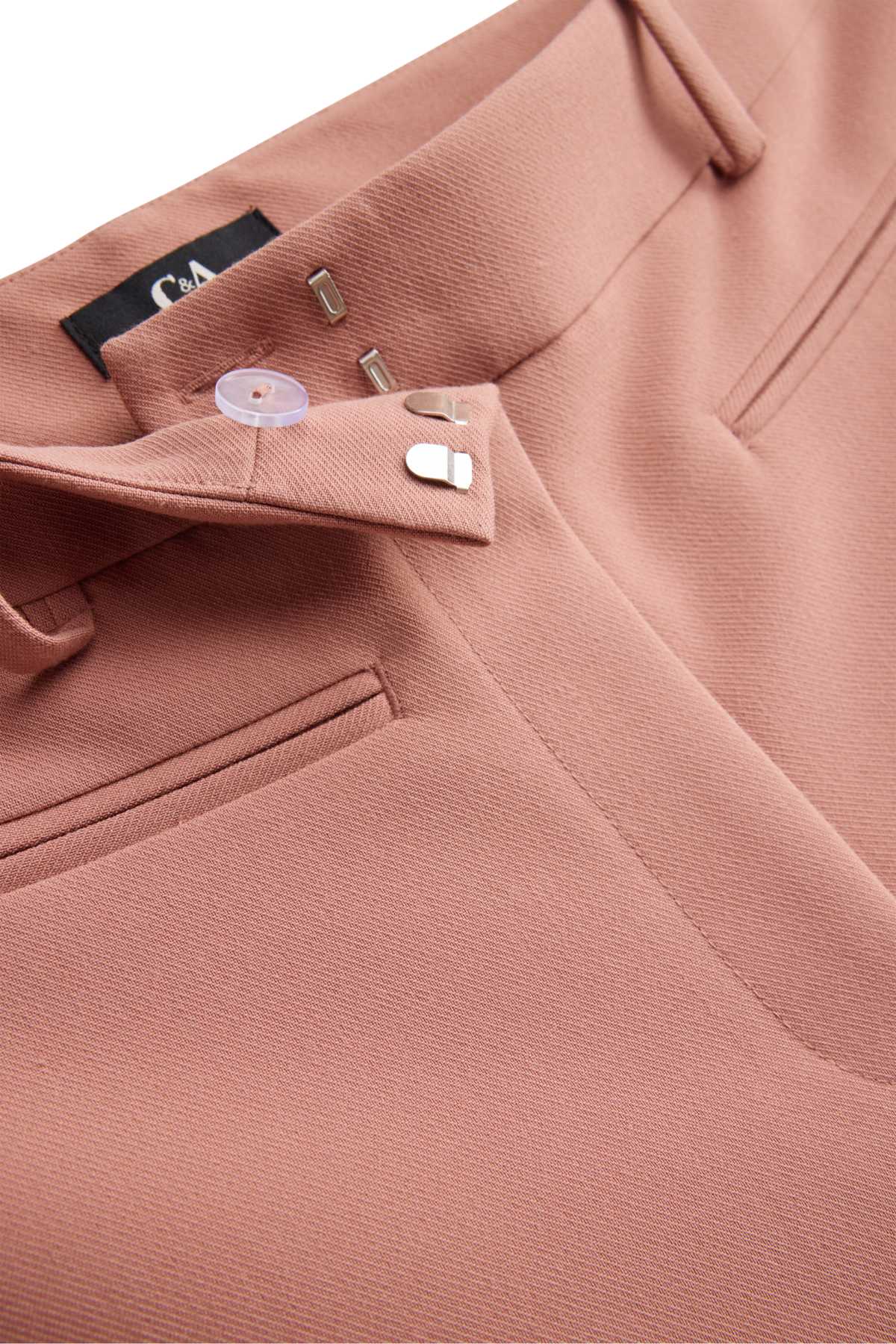 Cloth trousers - high waist - wide leg - rose