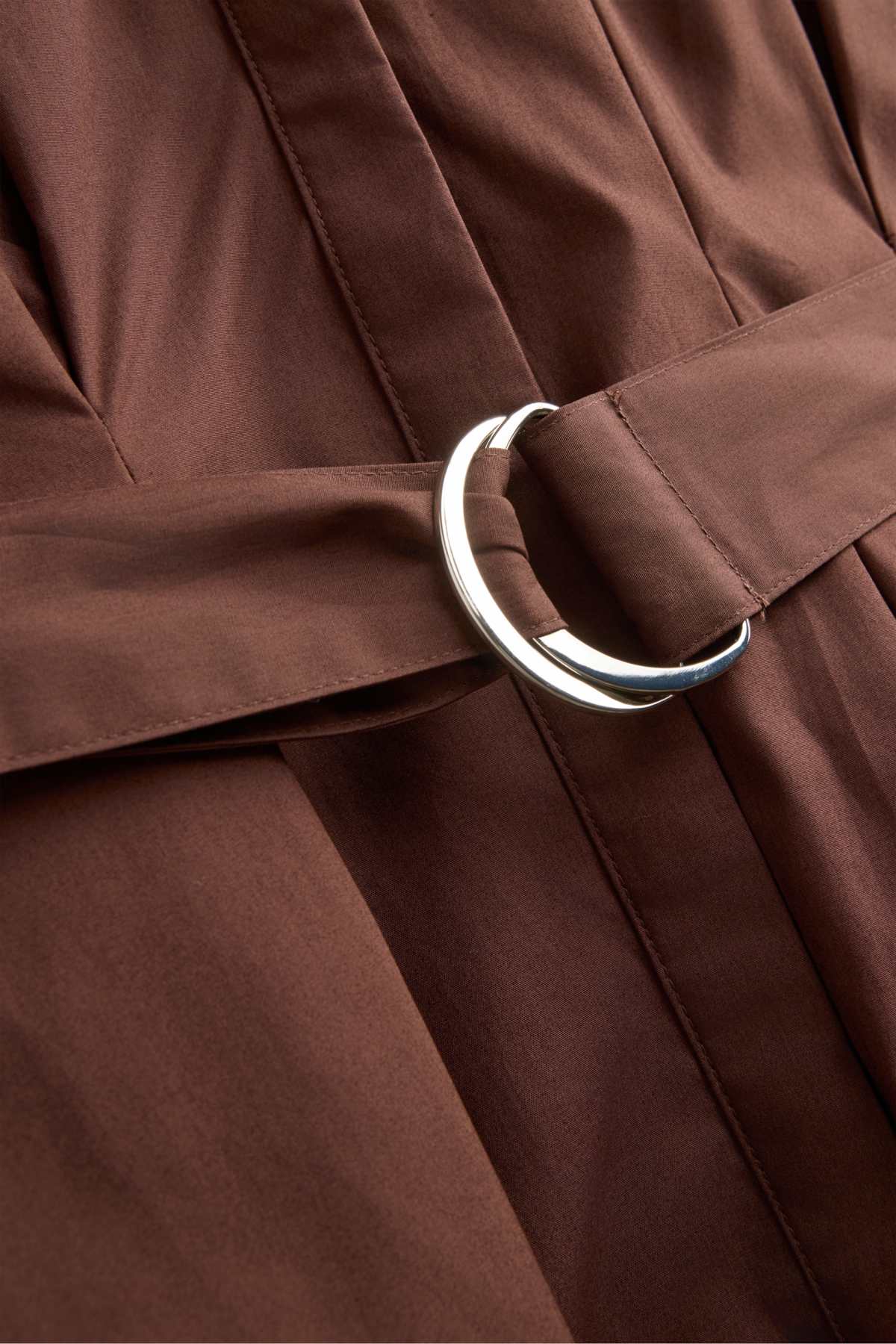 Dress with belt - straight fit - dark brown