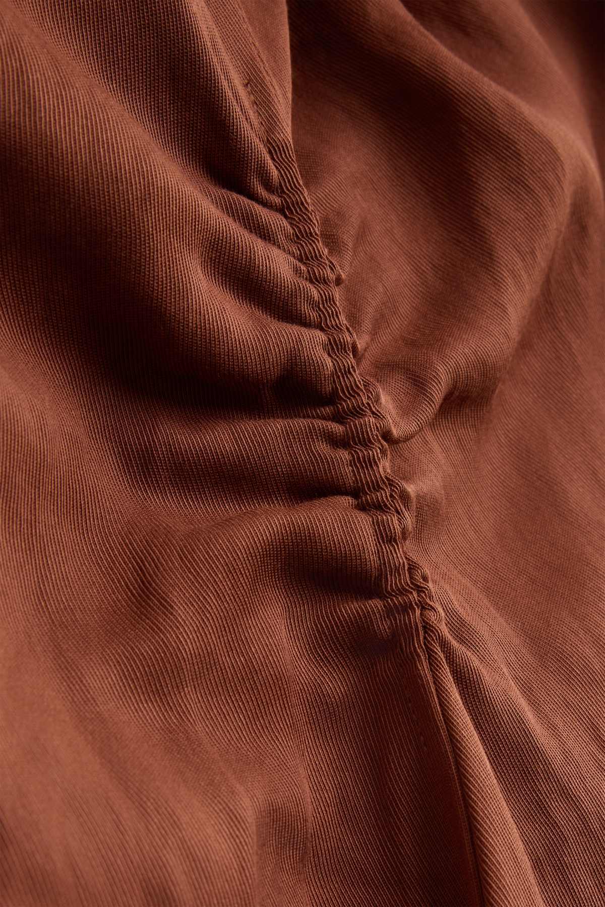 V-neck dress - straight fit - rust