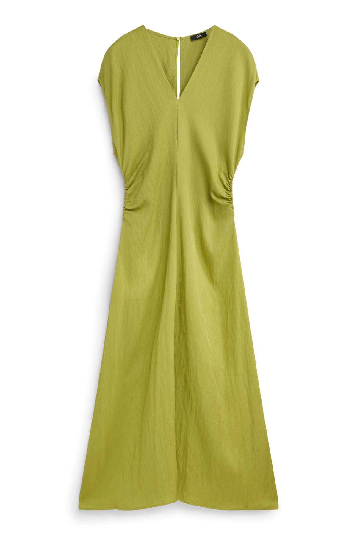V-neck dress - straight fit - green