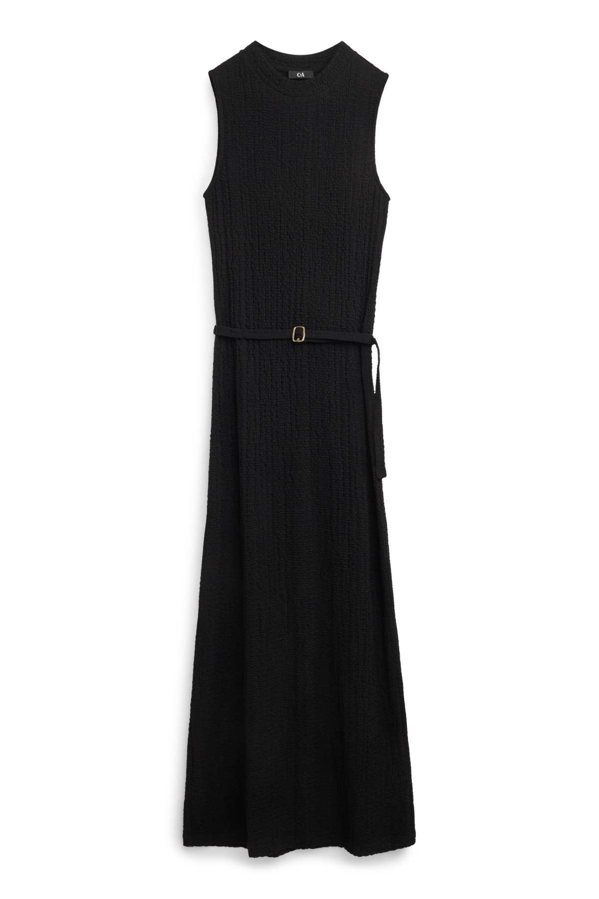 Dress with belt - straight fit - black
