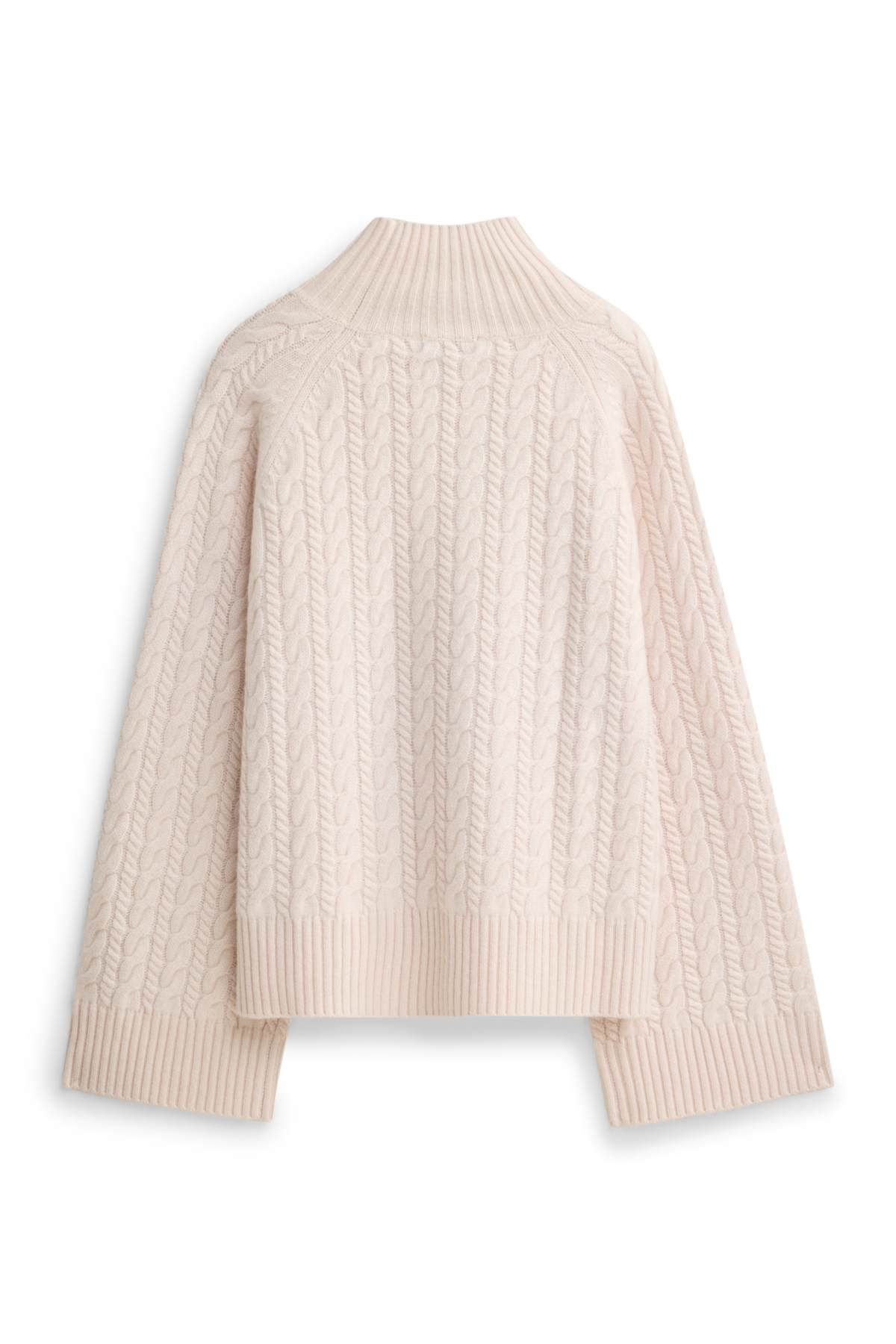 Turtleneck jumper with cashmere content - wool blend - pale pink