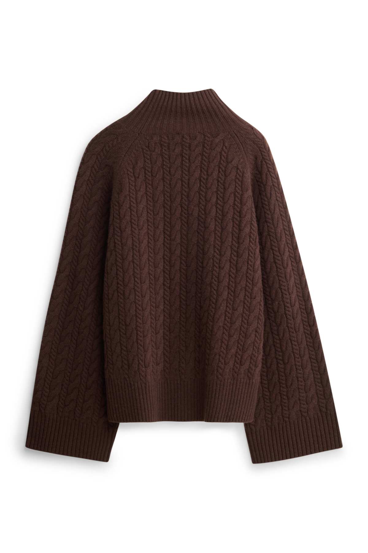 Turtleneck jumper with cashmere content - wool blend - dark brown