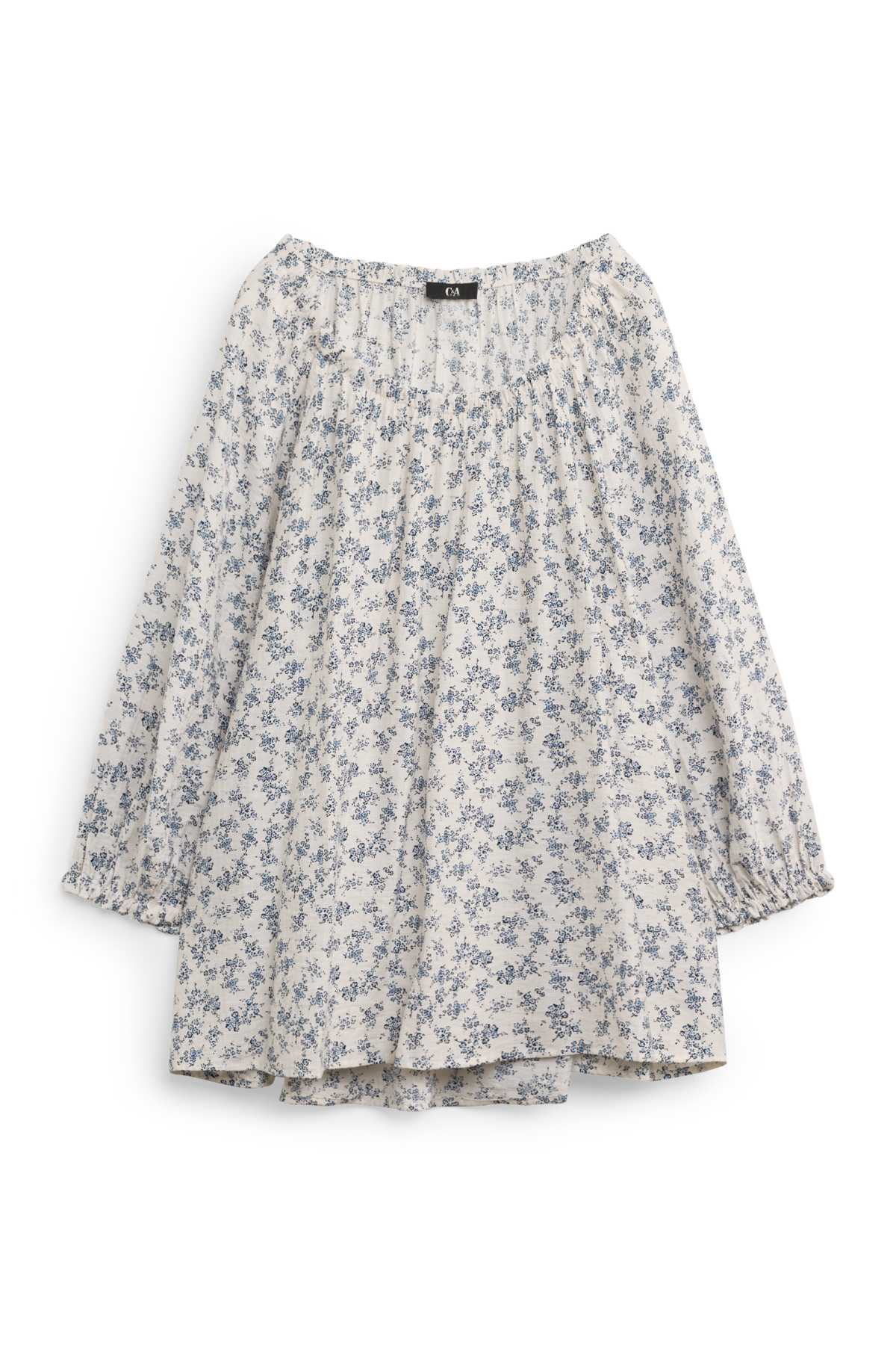 Blouse - floral - beige