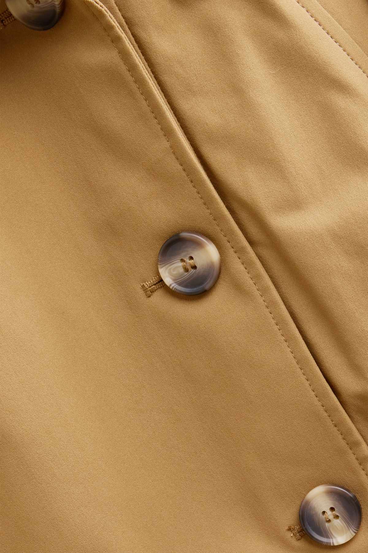 Cropped trench coat with faux fur trim - water-repellent - beige