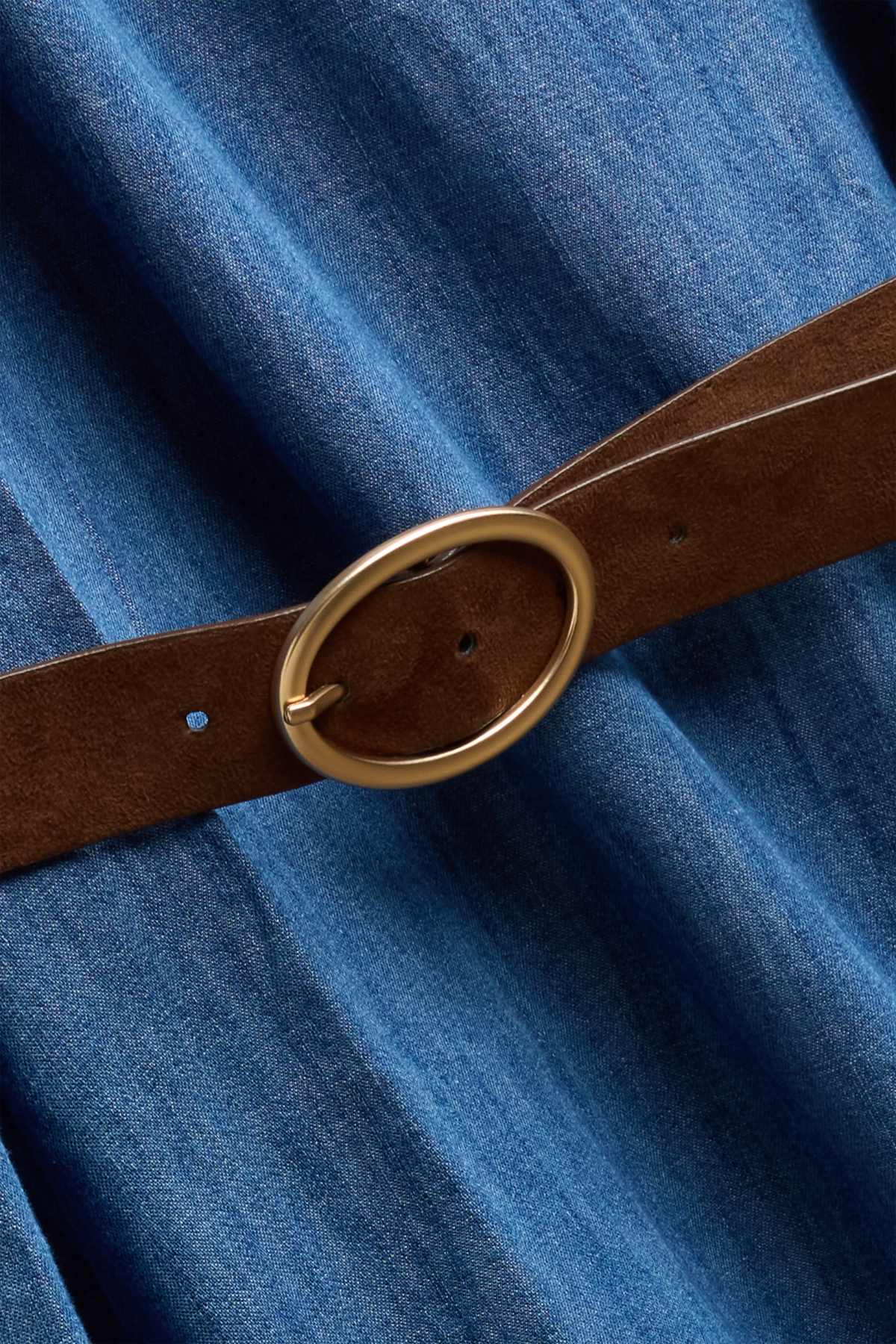 Denim dress with belt - blue