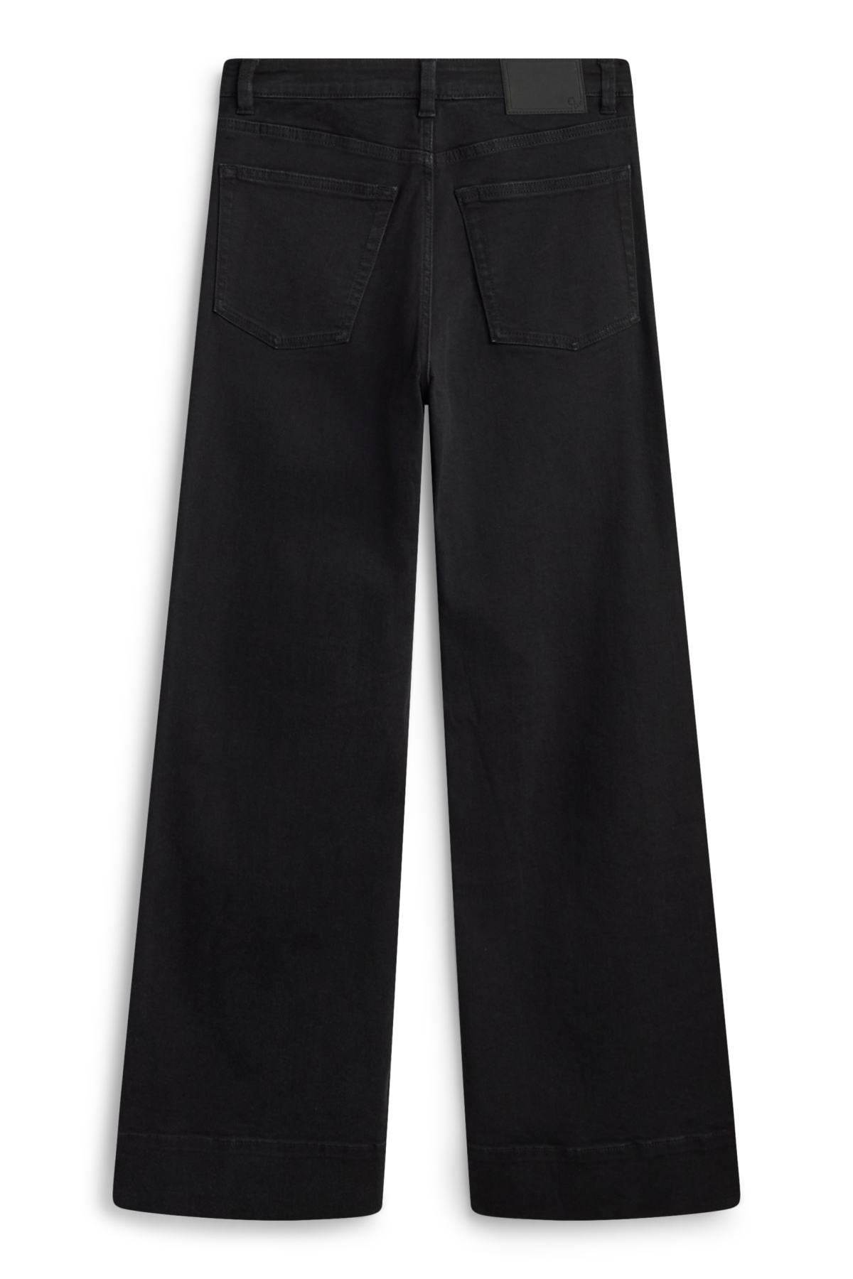 Wide leg jeans - mid-rise waist - black