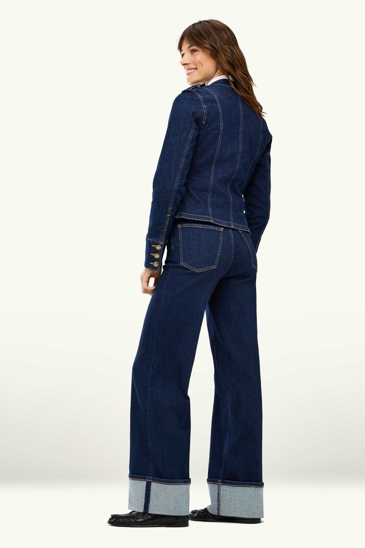 Wide leg jeans - high waist - LYCRA ® - denim-dark blue