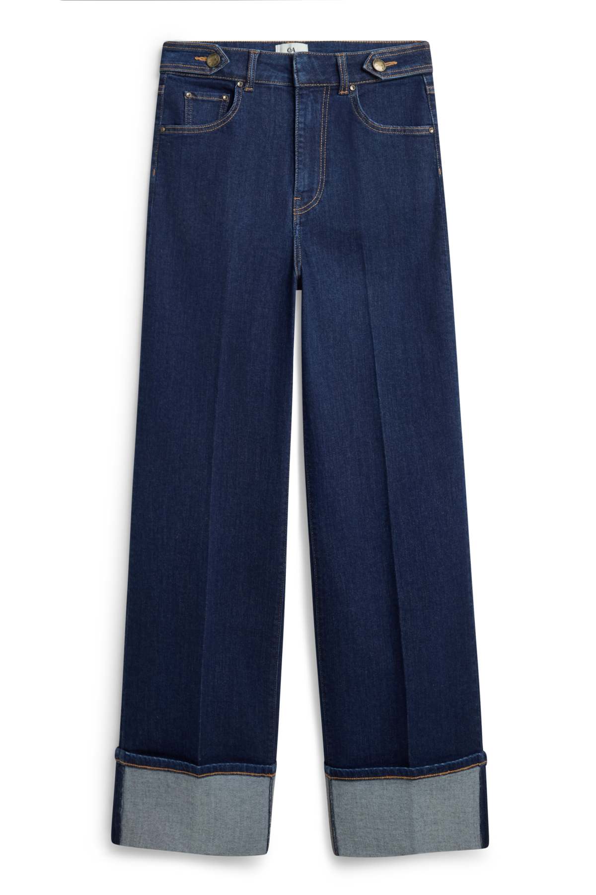 Wide leg jeans - high waist - LYCRA ® - denim-dark blue