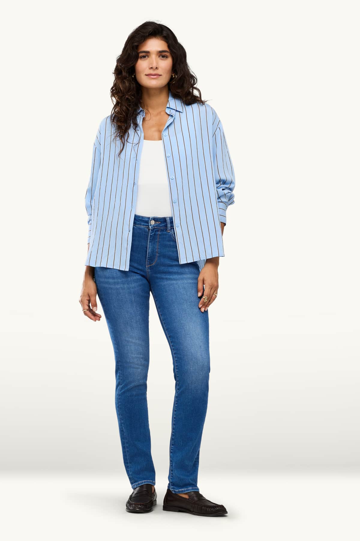 Slim jeans - mid-rise waist - shaping jeans - LYCRA® - blue denim