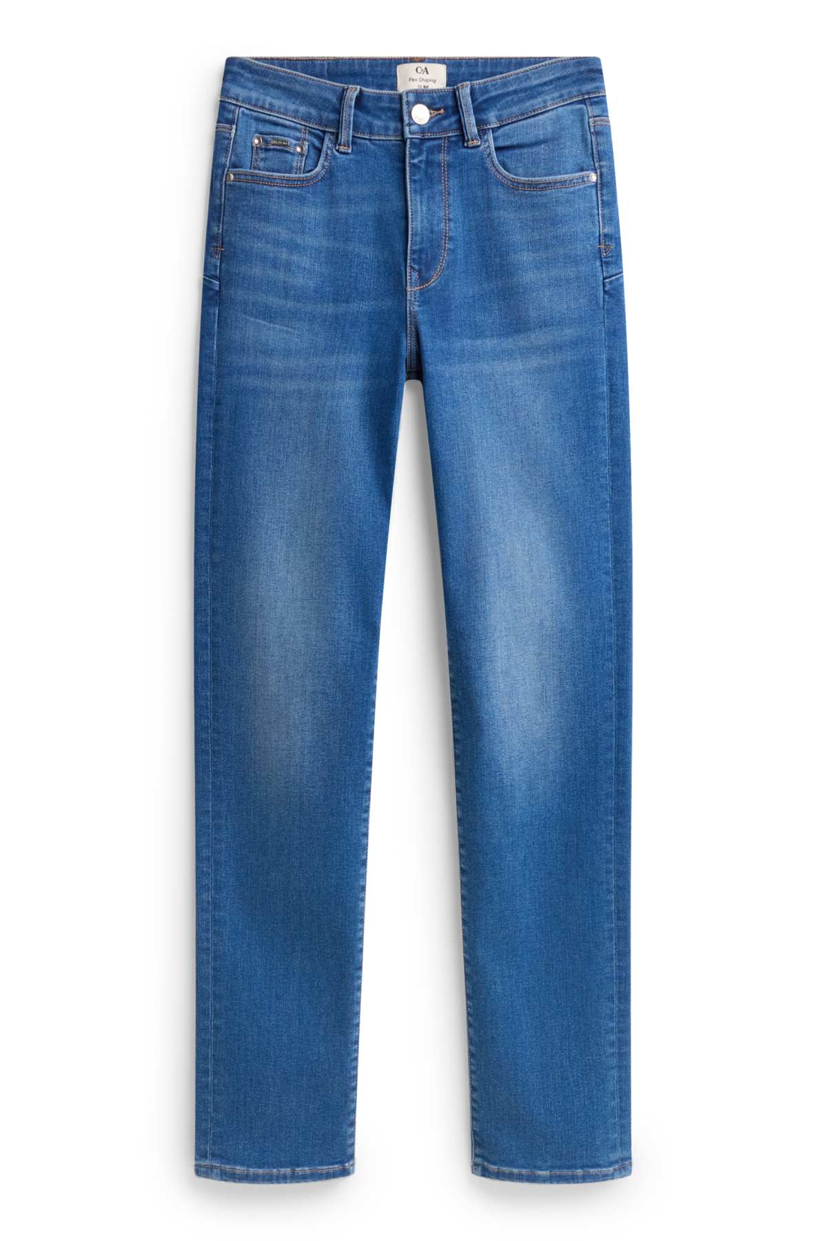 Slim jeans - mid-rise waist - shaping jeans - LYCRA® - blue denim
