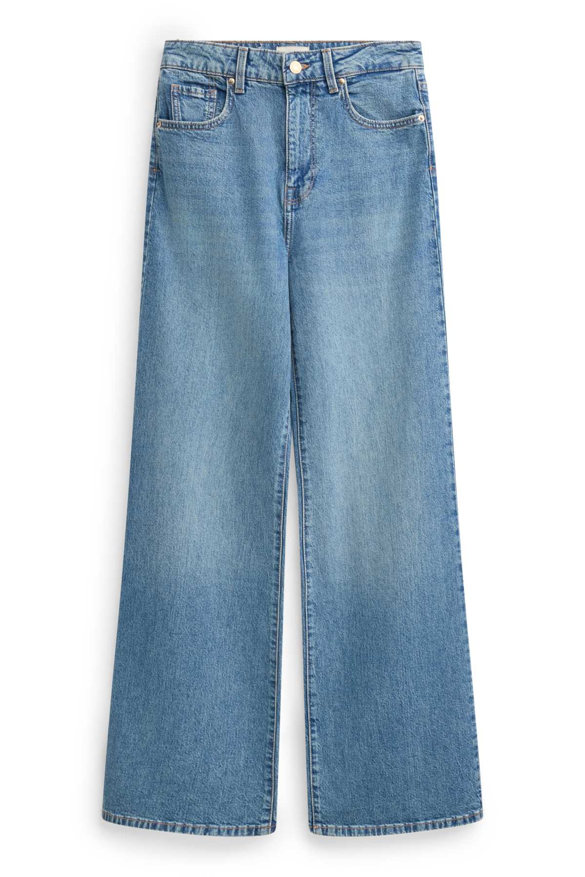Wide leg jeans - high waist - blue denim