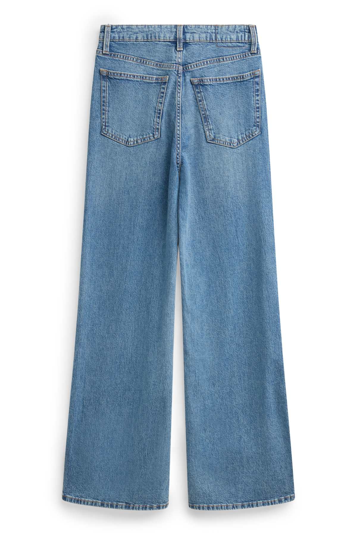 Wide leg jeans - high waist - blue denim