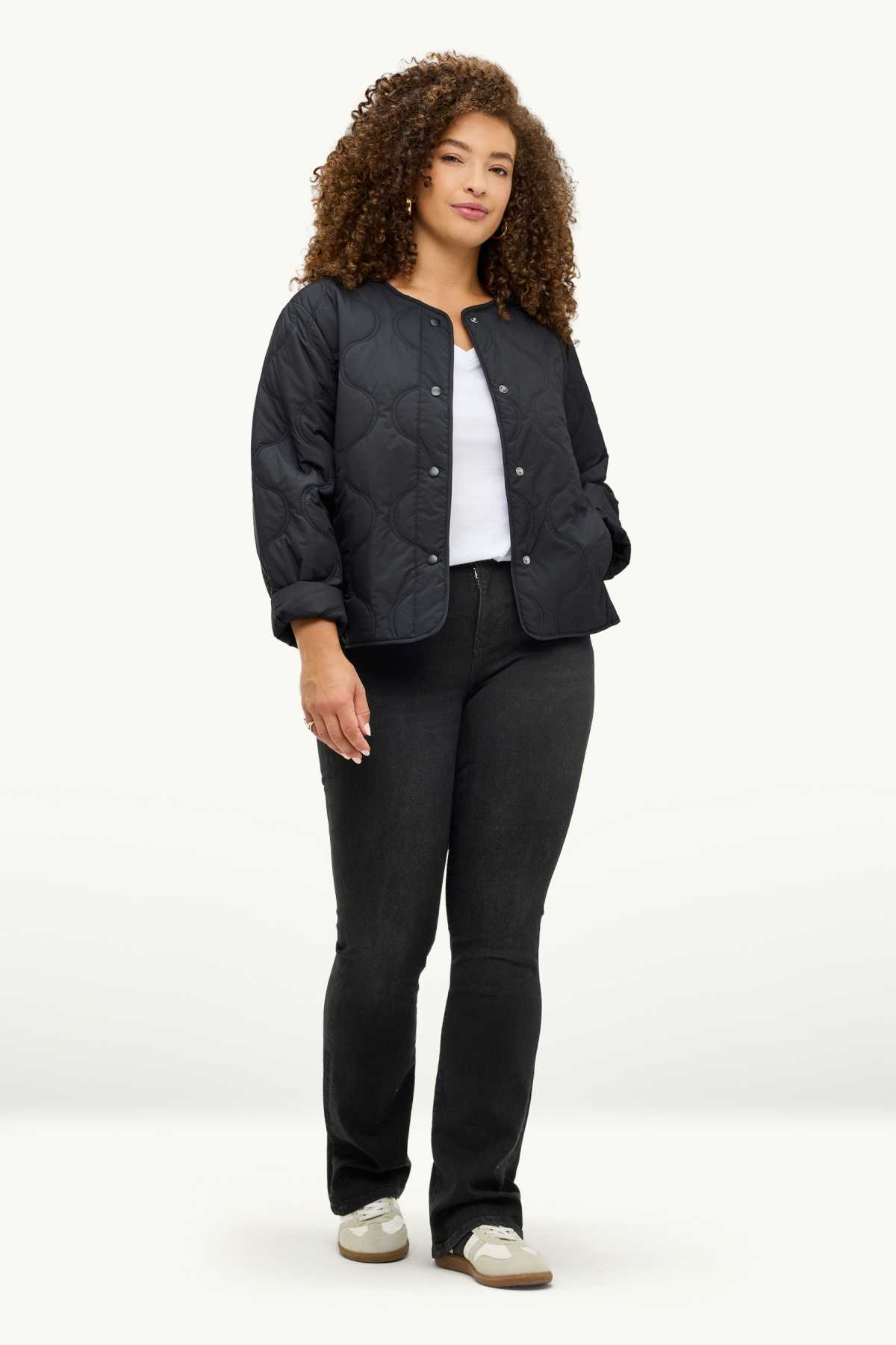 Bootcut jeans - mid-rise waist - shaping jeans - LYCRA® - black