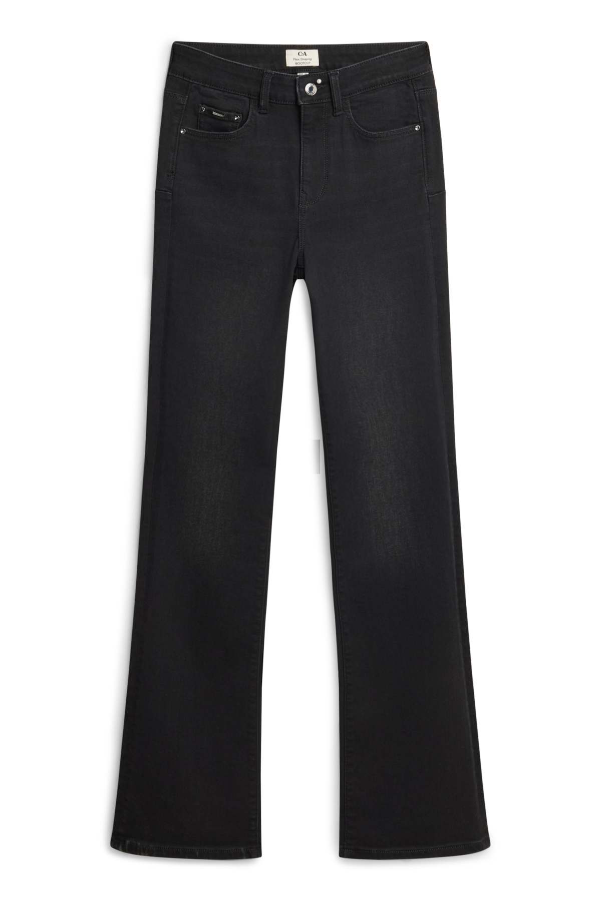 Bootcut jeans - mid-rise waist - shaping jeans - LYCRA® - black