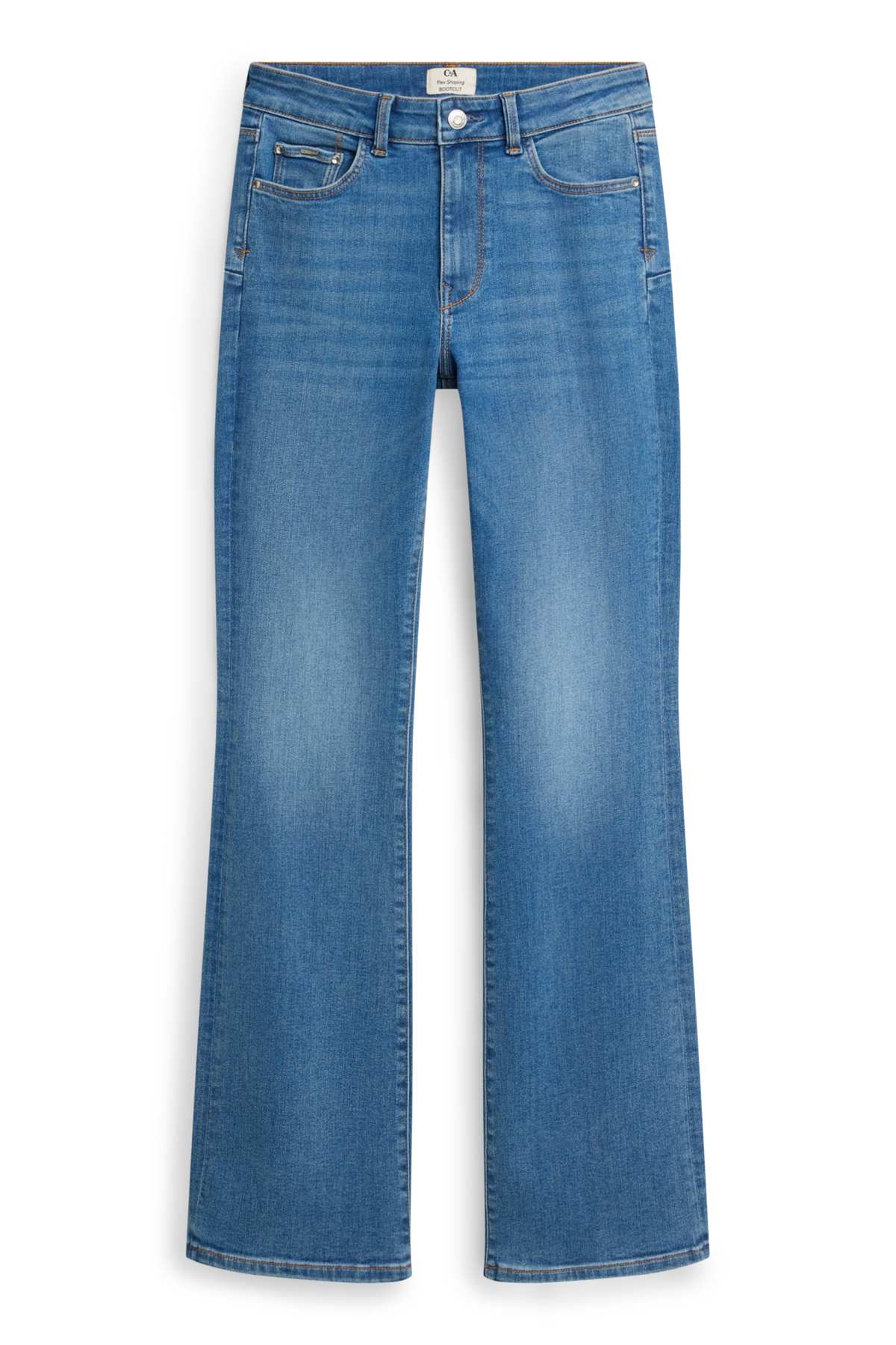 Bootcut jeans - mid-rise waist - shaping jeans - LYCRA® - blue denim