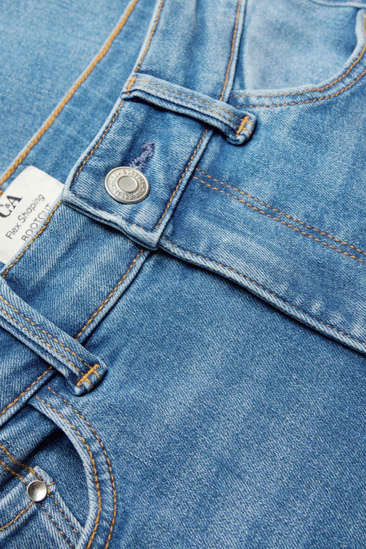 Bootcut jeans - mid-rise waist - shaping jeans - LYCRA® - blue denim