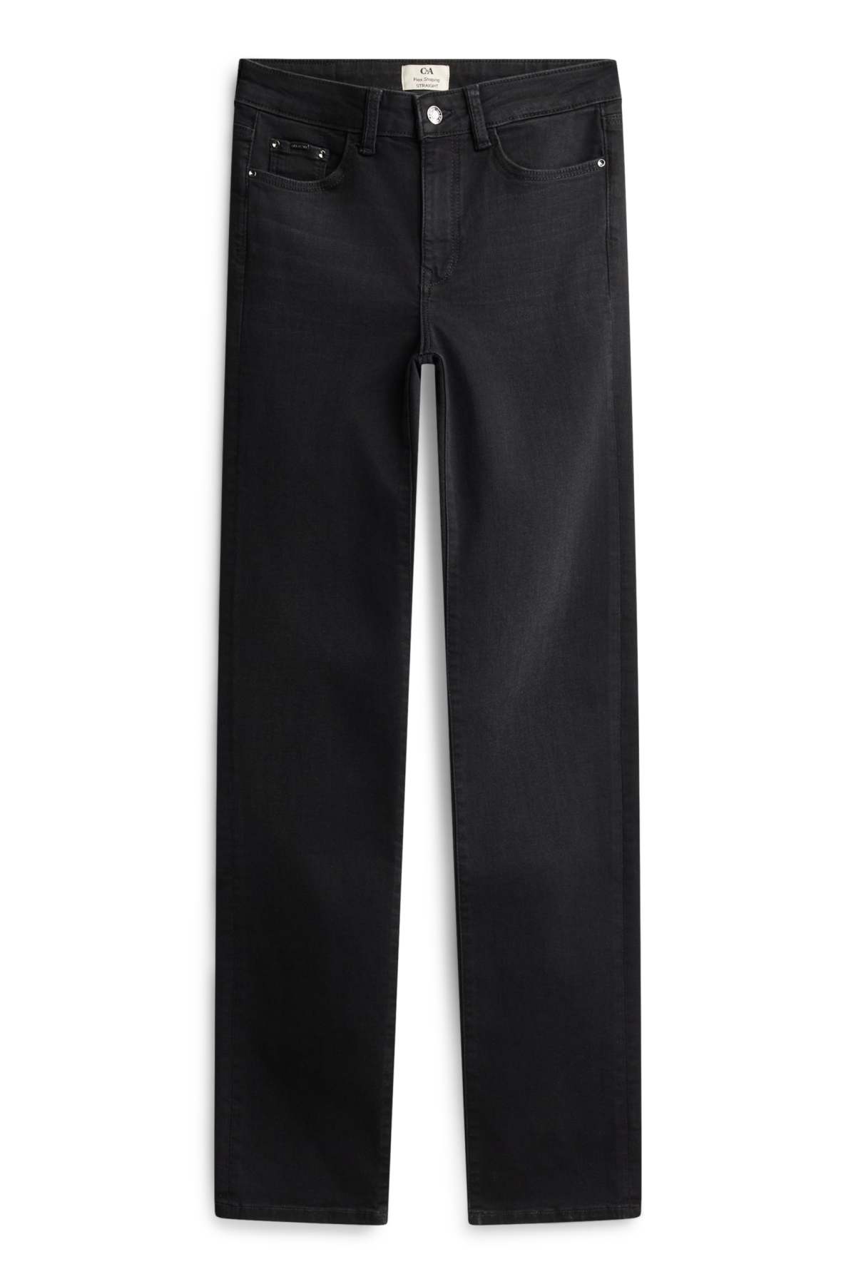 Straight jeans - mid-rise waist - shaping jeans - black