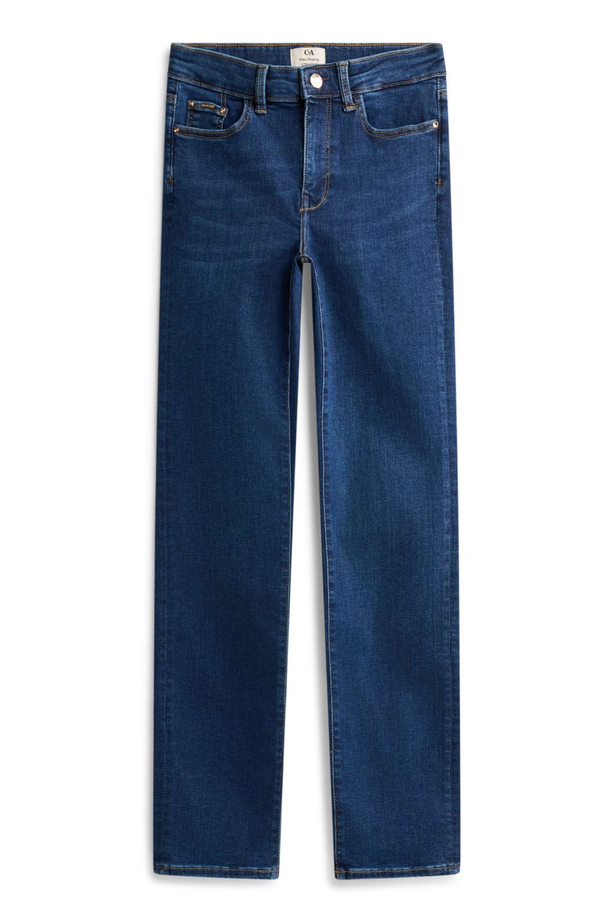 Straight jeans - mid-rise waist - shaping jeans - LYCRA® - blue denim