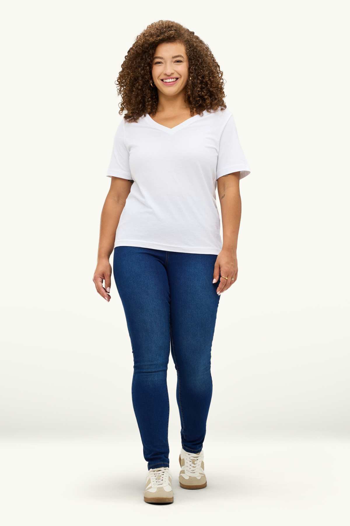 Jegging jeans - mid-rise waist - blue denim