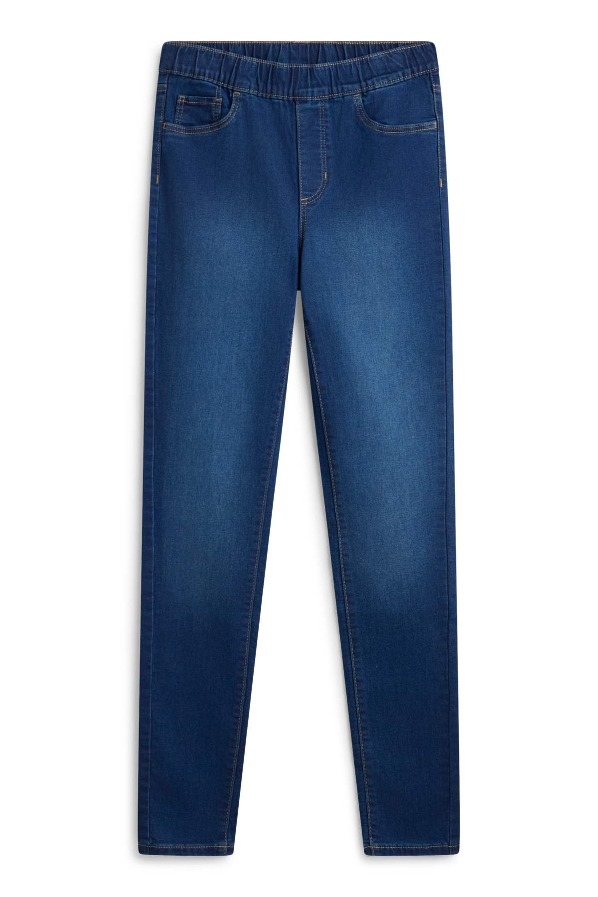 Jegging jeans - mid-rise waist - blue denim