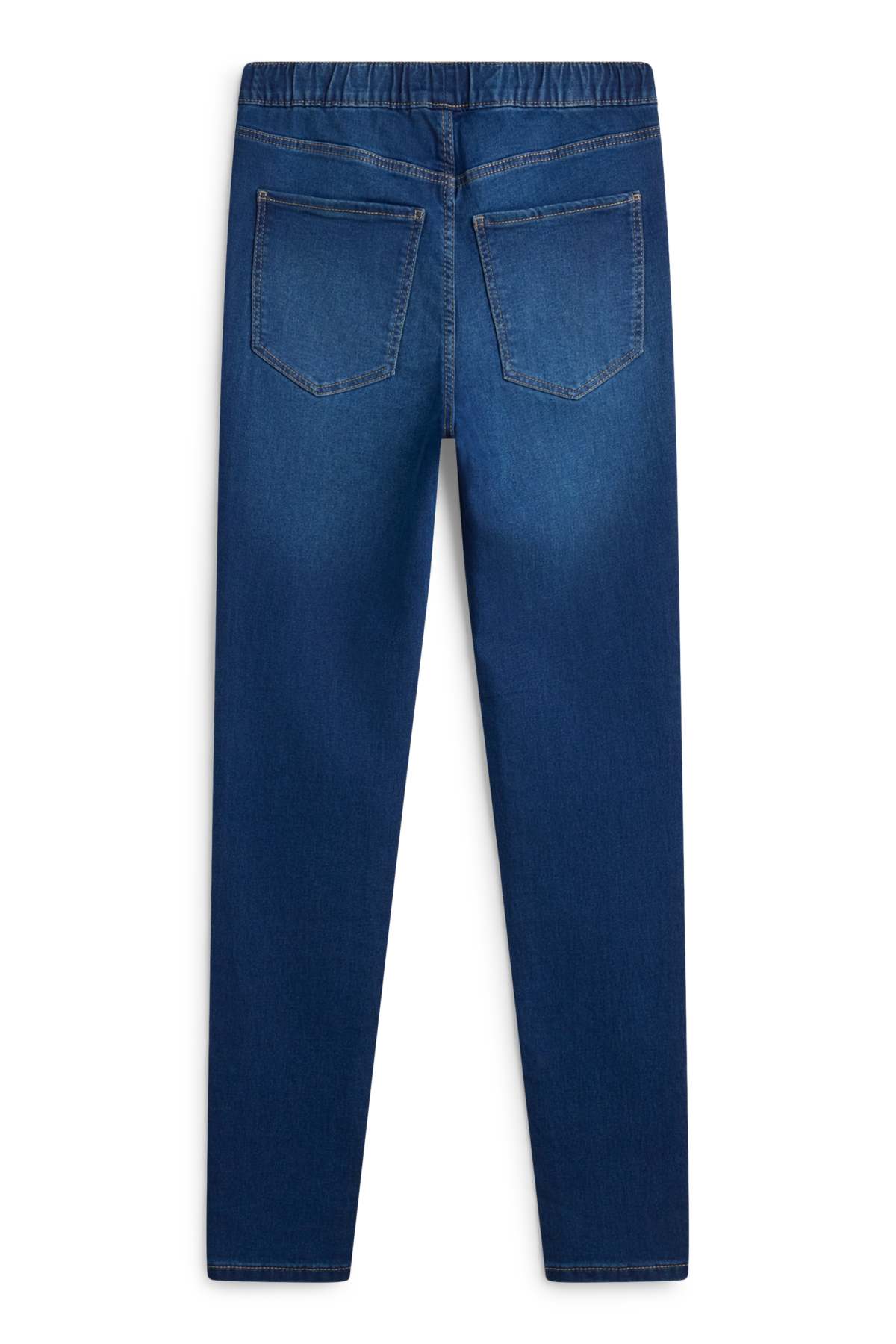 Jegging jeans - mid-rise waist - blue denim