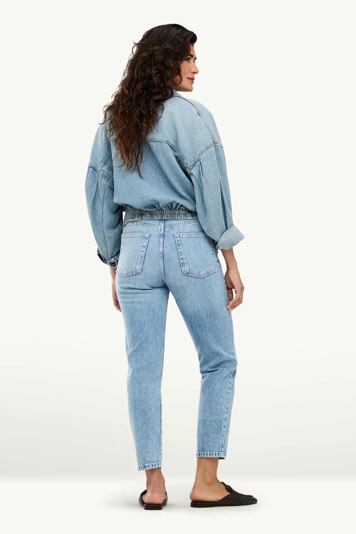 Mom jeans - high waist - LYCRA® - denim-light blue
