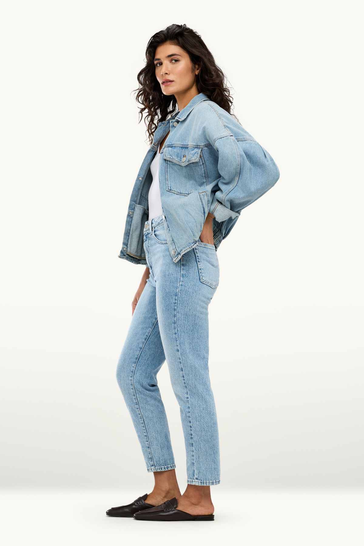 Mom jeans - high waist - LYCRA® - denim-light blue
