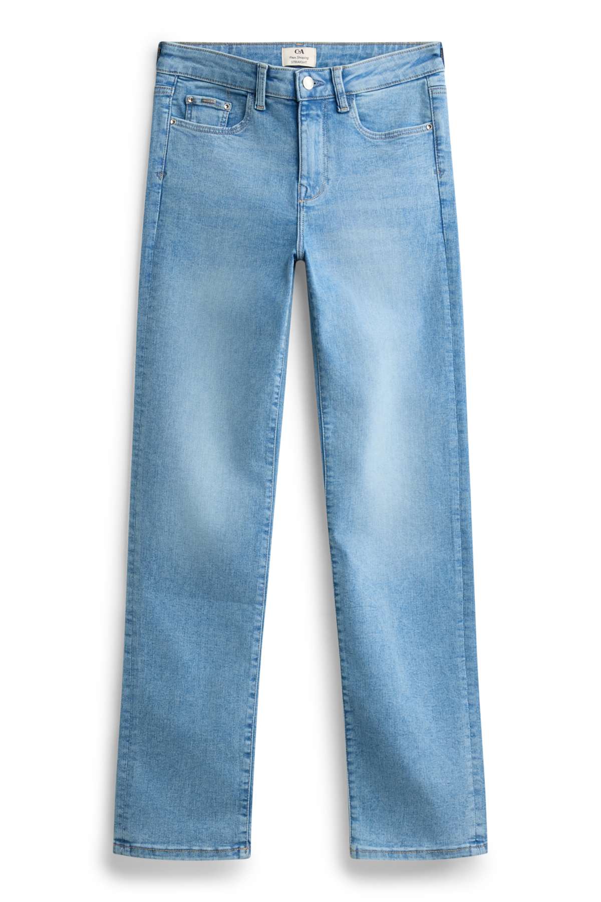 Straight jeans - mid-rise waist - shaping jeans - LYCRA® - denim-light blue