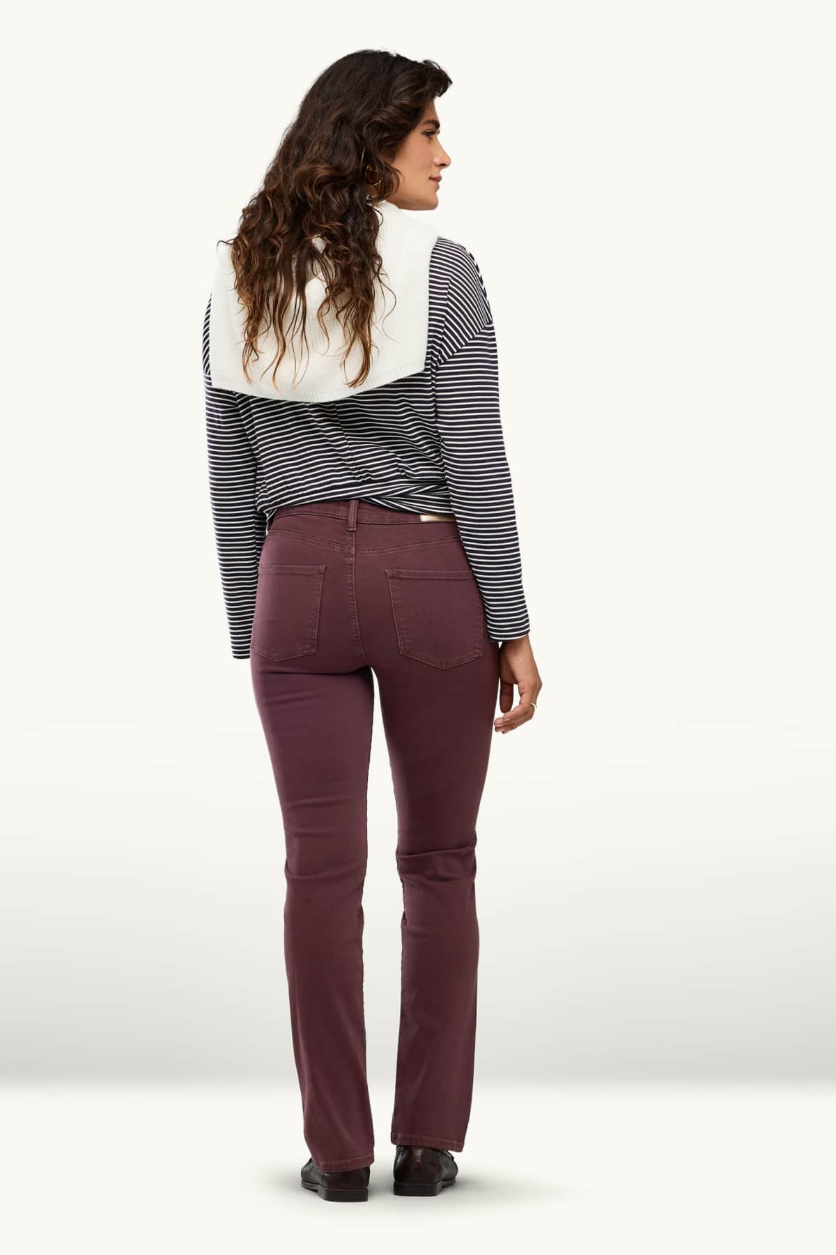 Straight jeans - mid-rise waist - shaping jeans - LYCRA® - bordeaux