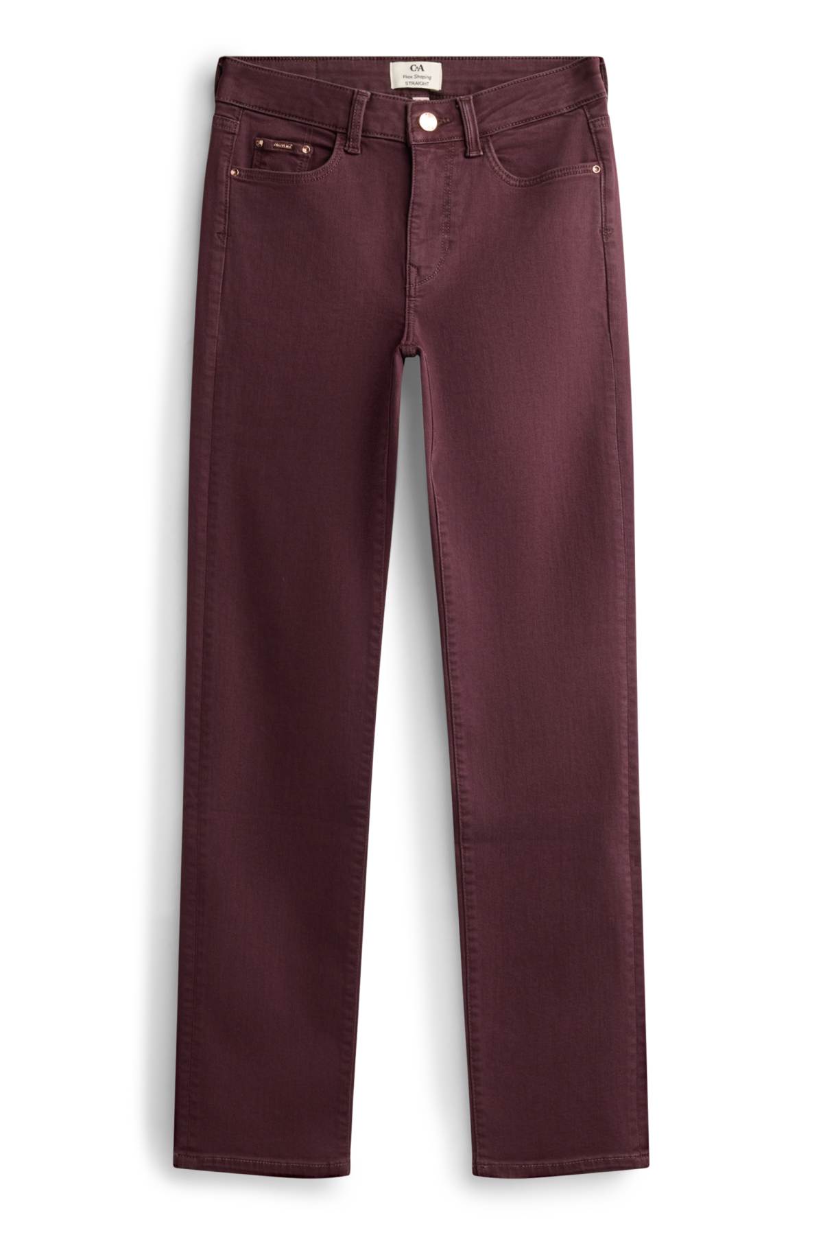Straight jeans - mid-rise waist - shaping jeans - LYCRA® - bordeaux