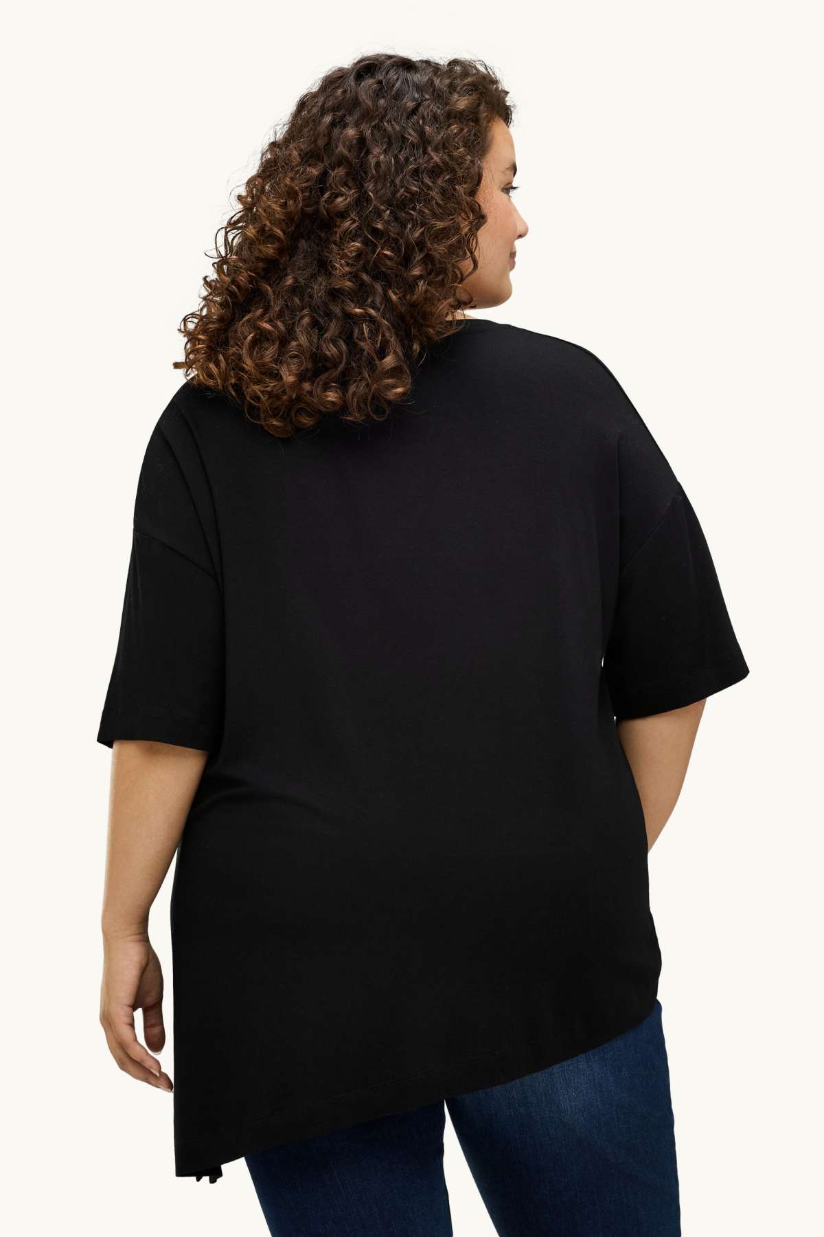 V-neck T-shirt - relaxed fit - black