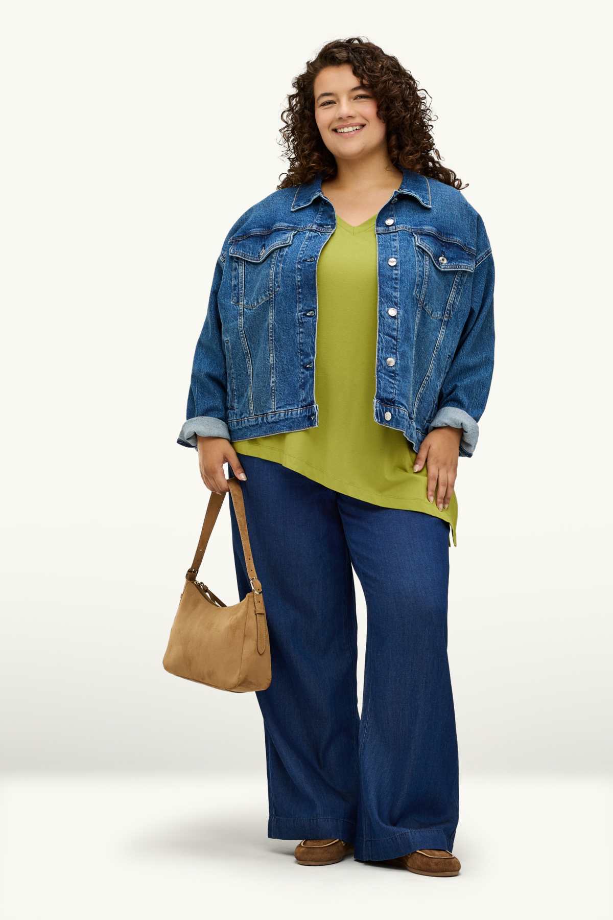 V-neck T-shirt - relaxed fit - light green