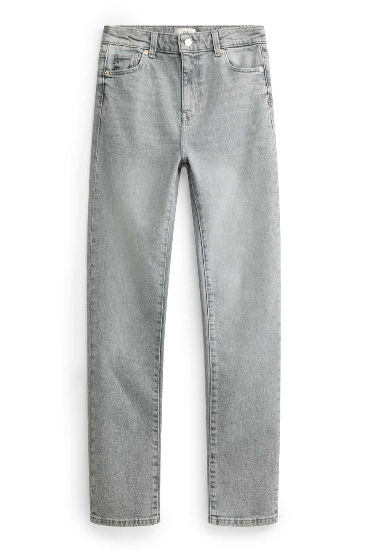 Straight jeans - high waist - light gray