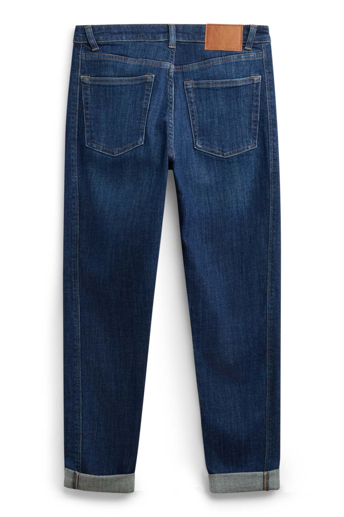 Boyfriend jeans - mid-rise waist - blue denim