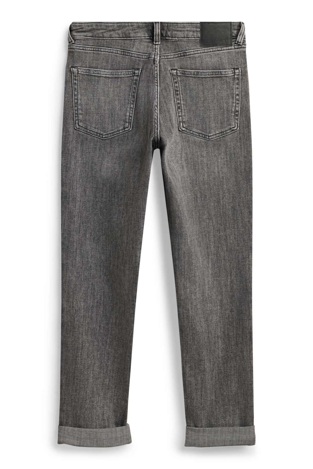 Boyfriend jeans - mid-rise waist - denim-gray