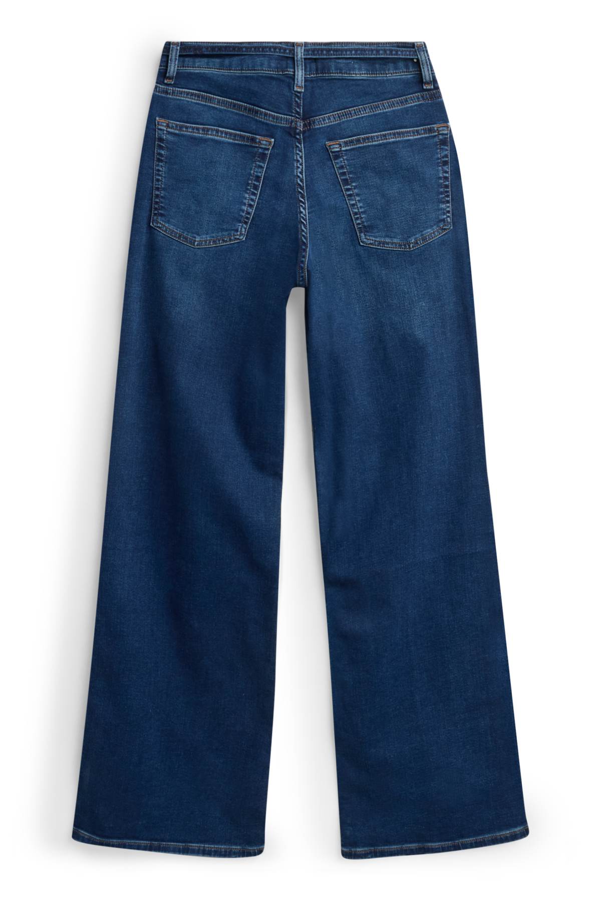 Wide leg jeans - mid-rise waist - jog denim - LYCRA® - blue denim
