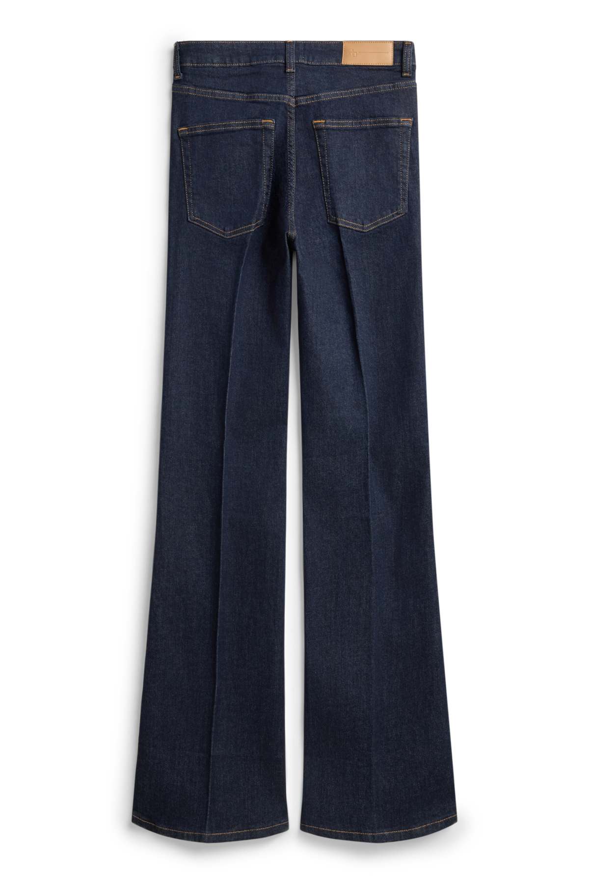 Flared jeans - mid-rise waist - LYCRA® - denim-dark blue