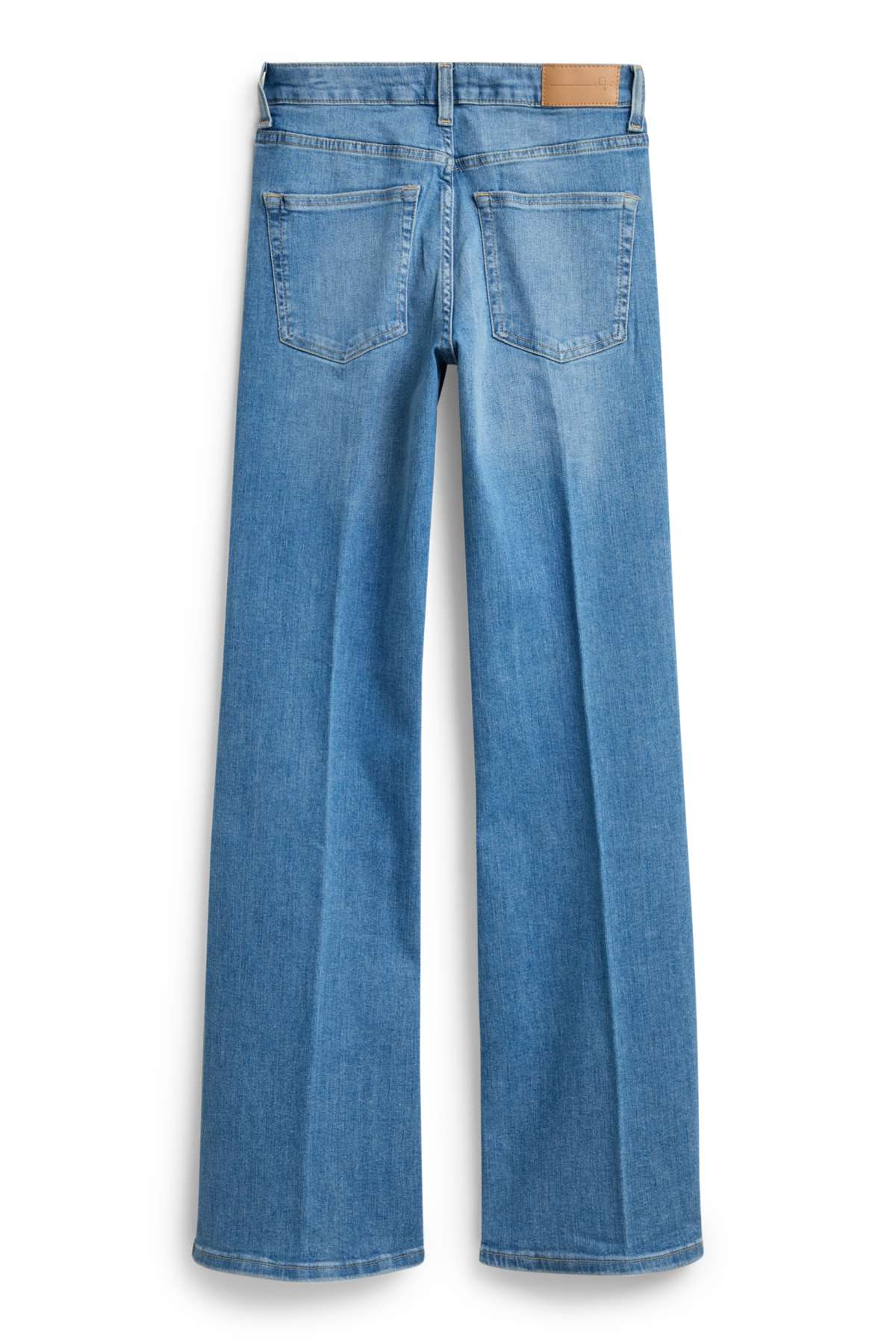 Flared jeans - mid-rise waist - LYCRA® - blue denim