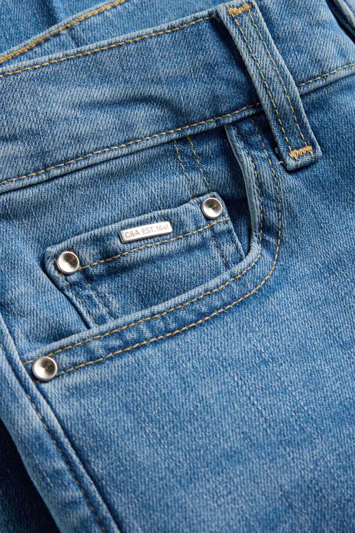 Flared jeans - mid-rise waist - LYCRA® - blue denim