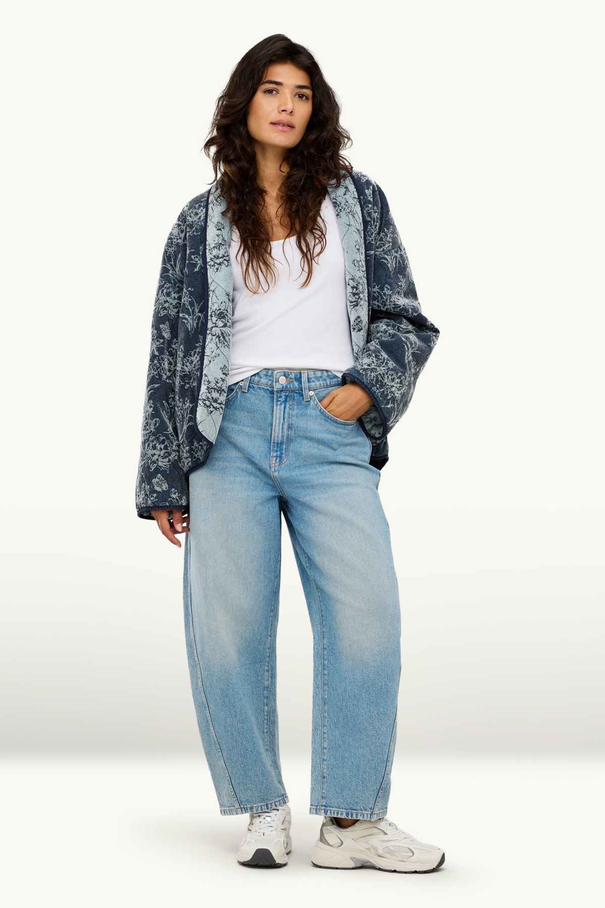 Barrel jeans - high waist - blue denim