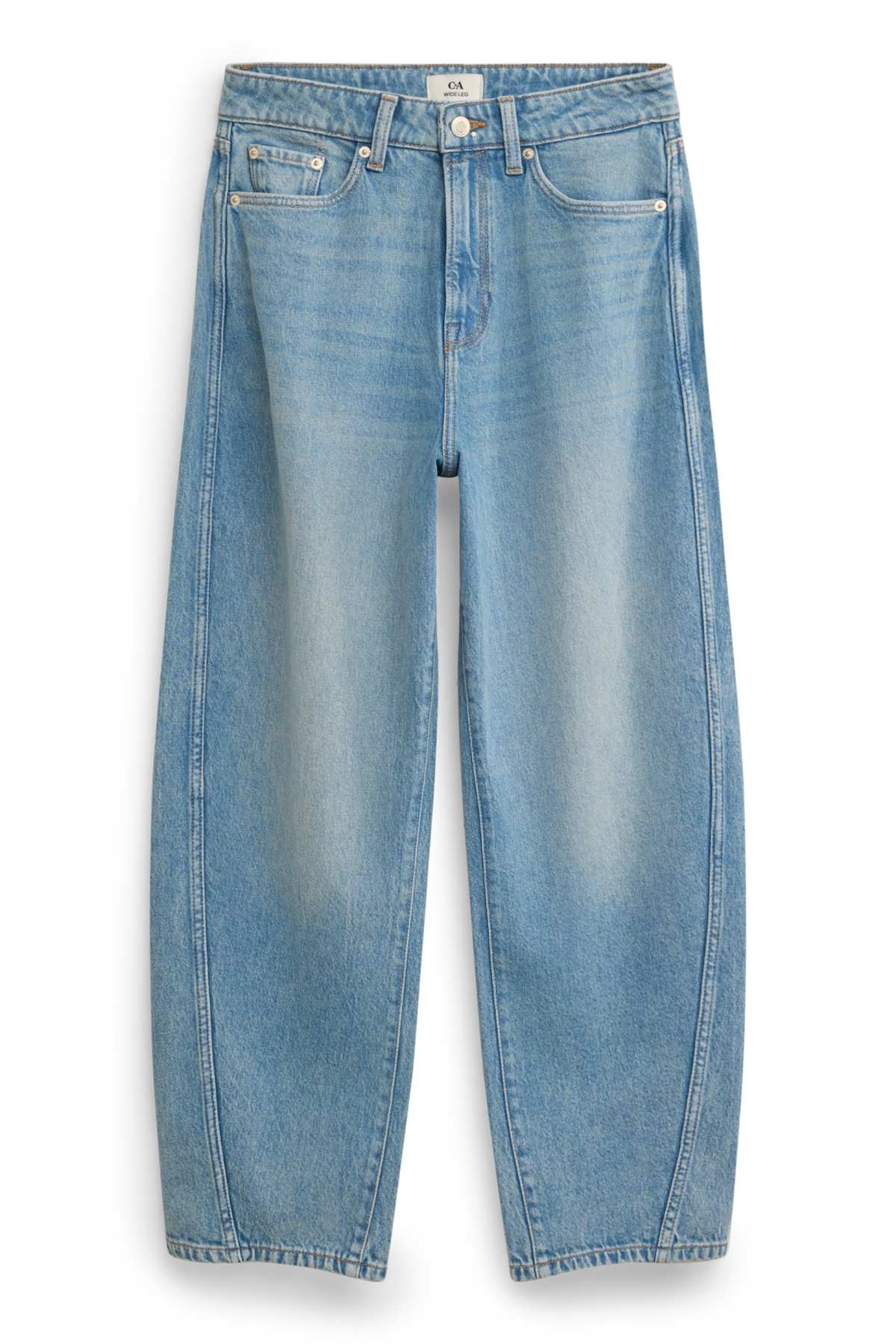 Barrel jeans - high waist - blue denim